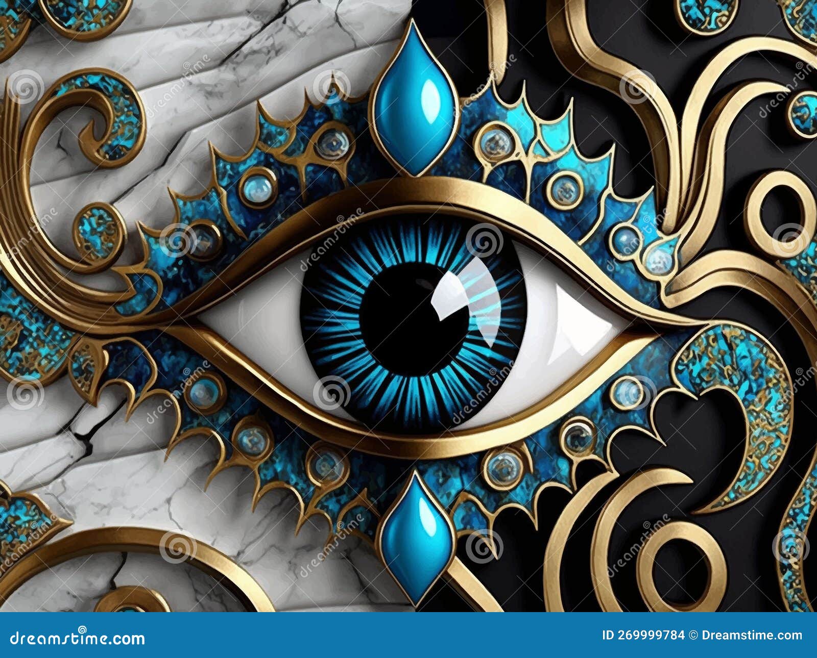Amulet from the Evil Eye. Magic Eye. 3d Vector Illustration. Textured ...