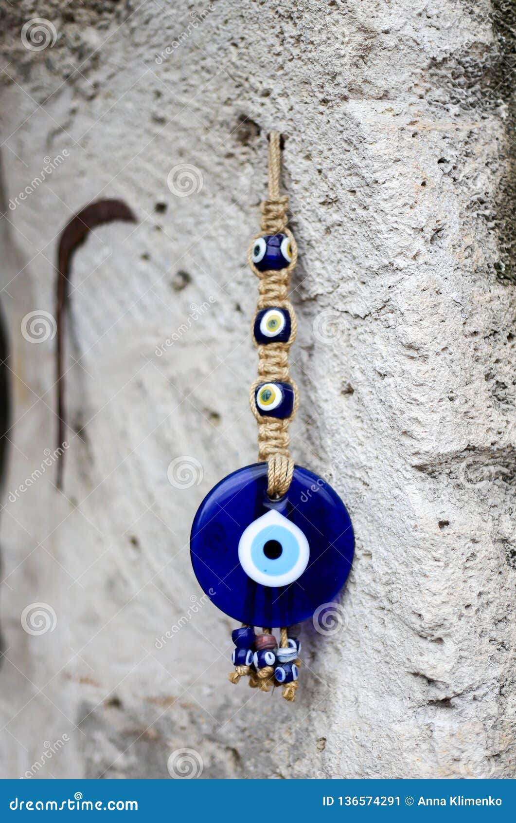 Amulett Das Blaue Turkische Evel Auge Auf Wand Stockbild Bild Von Wand Amulett