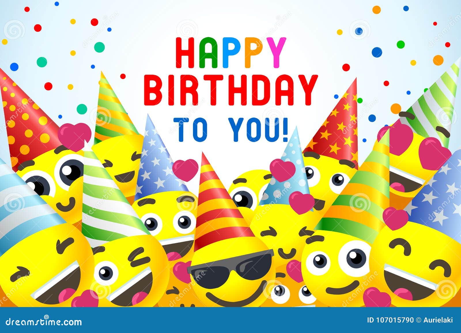 Amusement D Emojii De Fond De Joyeux Anniversaire Illustration De Vecteur Illustration Du Drole Couleur Amusement D Emojii De Fond De Joyeux Anniversaire Illustration De Vecteur Illustration Du Drole Couleur