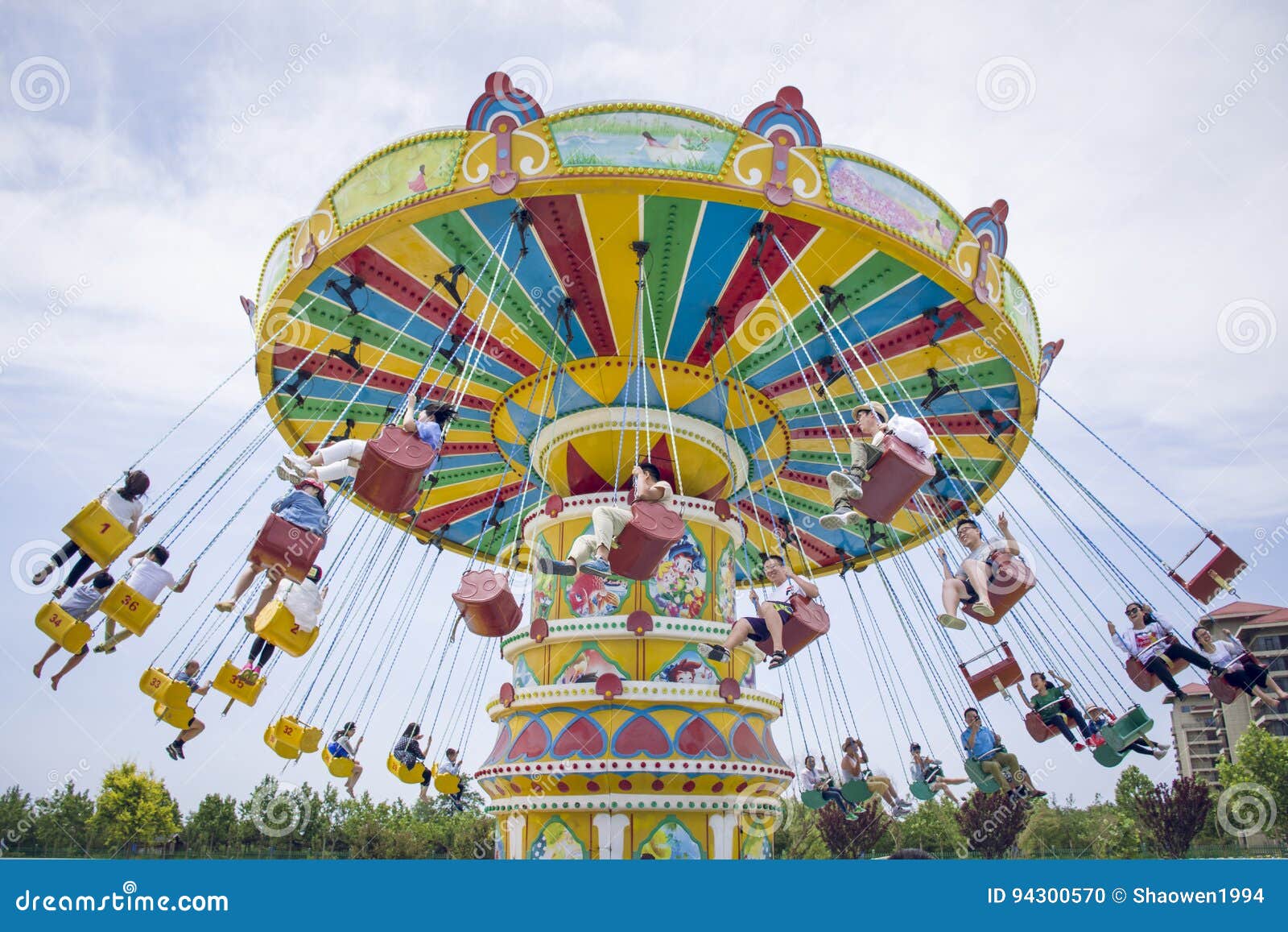 The Amusement Park Swing Rides Editorial Image Image of high