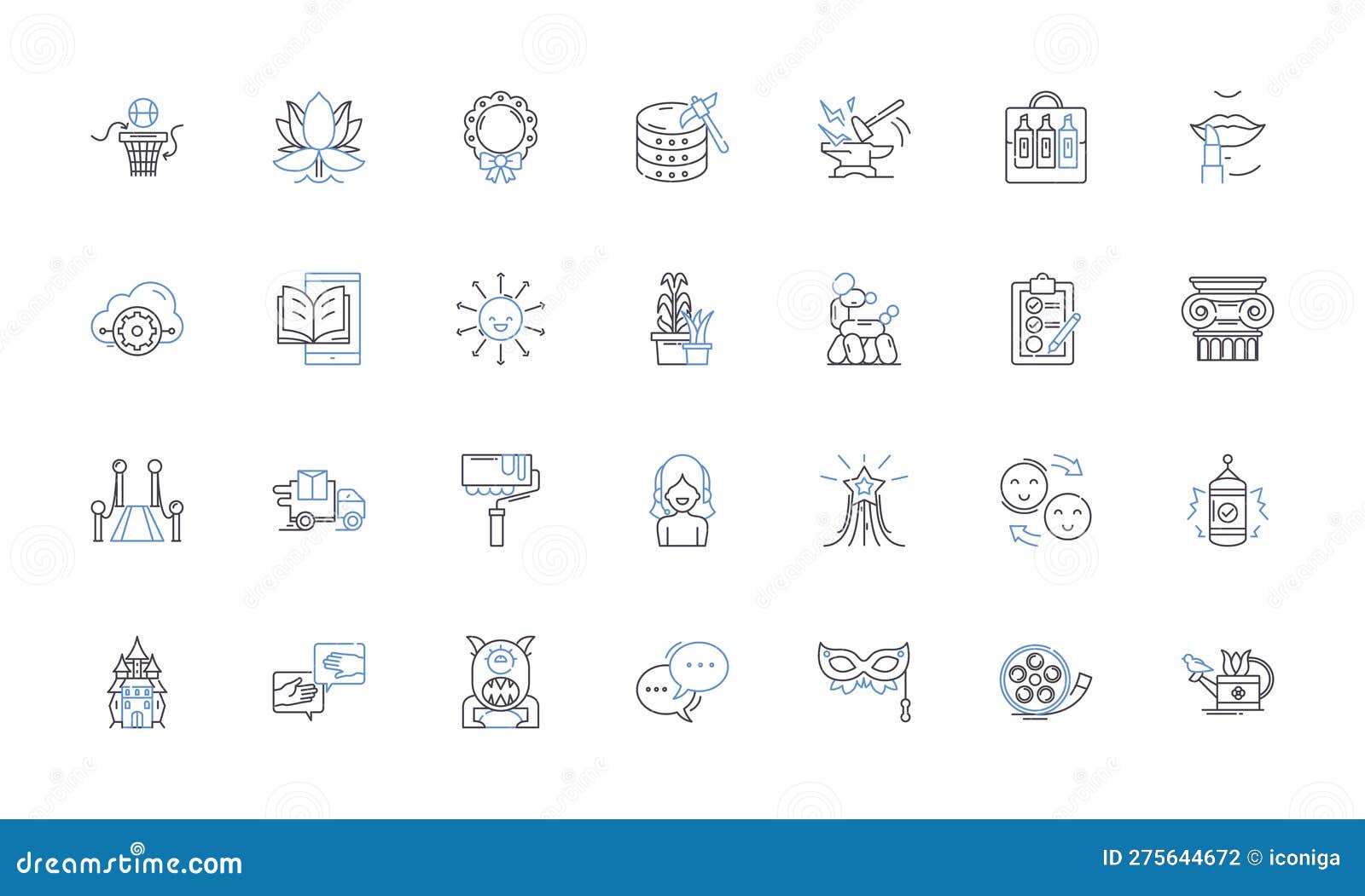 amusements line icons collection. carnival, rollercoaster, carousel, thrill, funfair, arcade, games  and linear