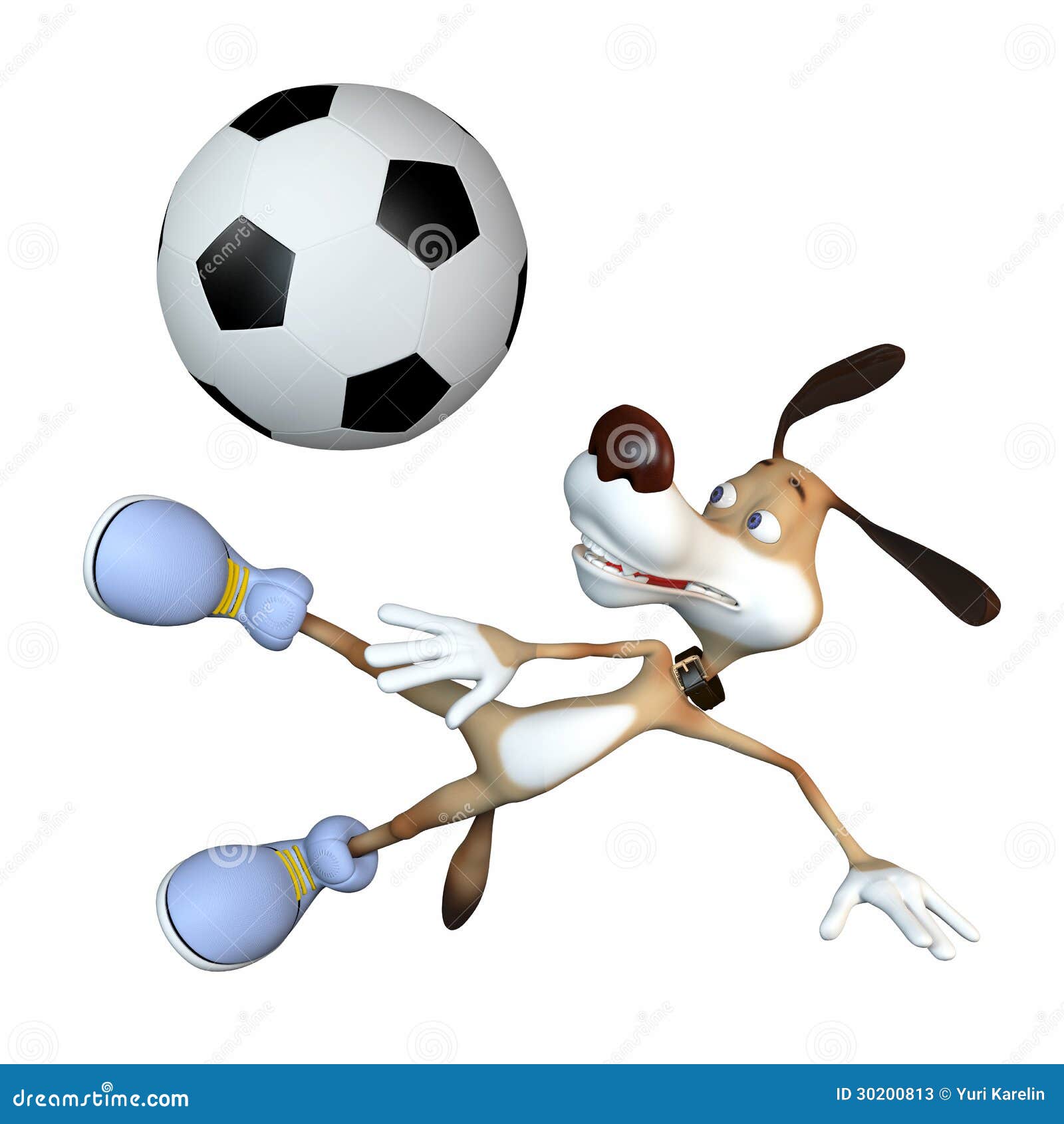 Amusing Dog Football Player. Stock Illustration - Illustration of