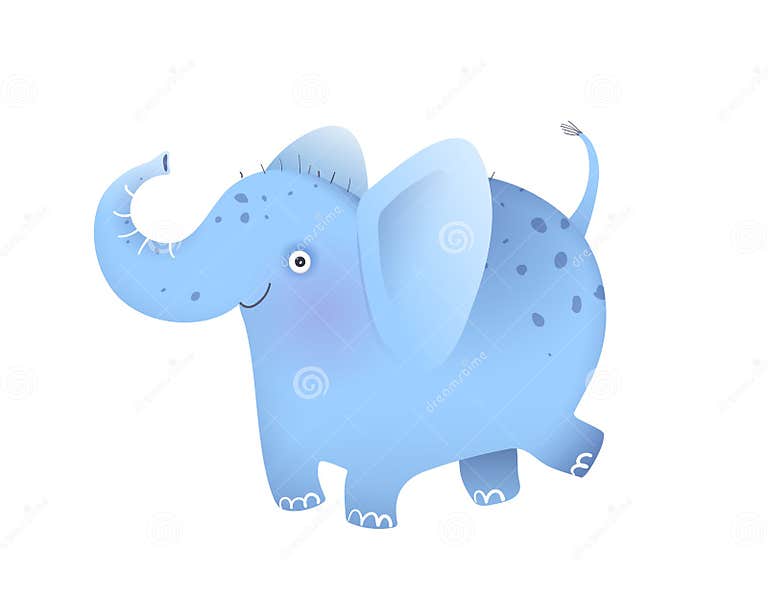 Amusing Happy Elephant for Kids African Zoo Stock Vector - Illustration