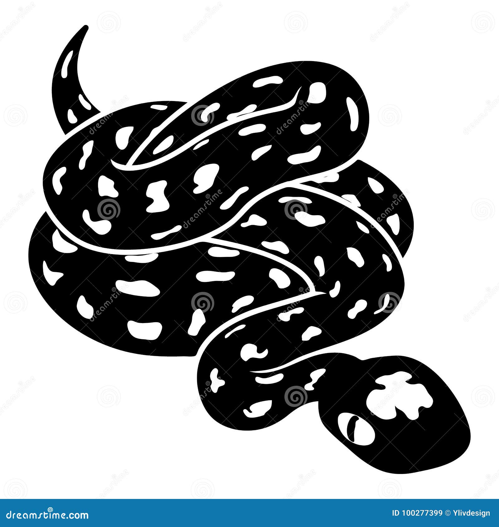 Anaconda Snake  Icon Simple  Style Stock Vector 