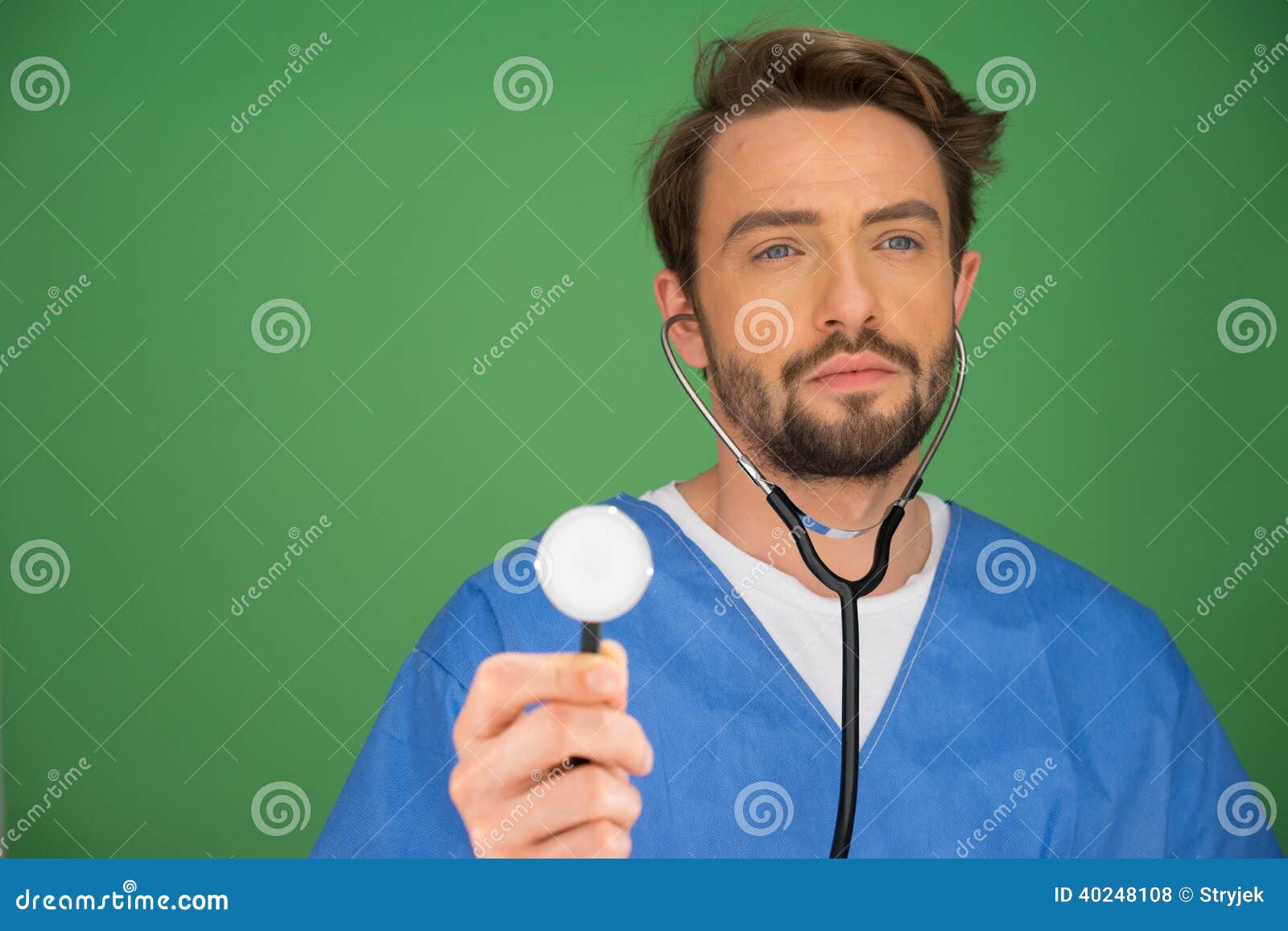 anaesthetist or doctor holding a stethoscope