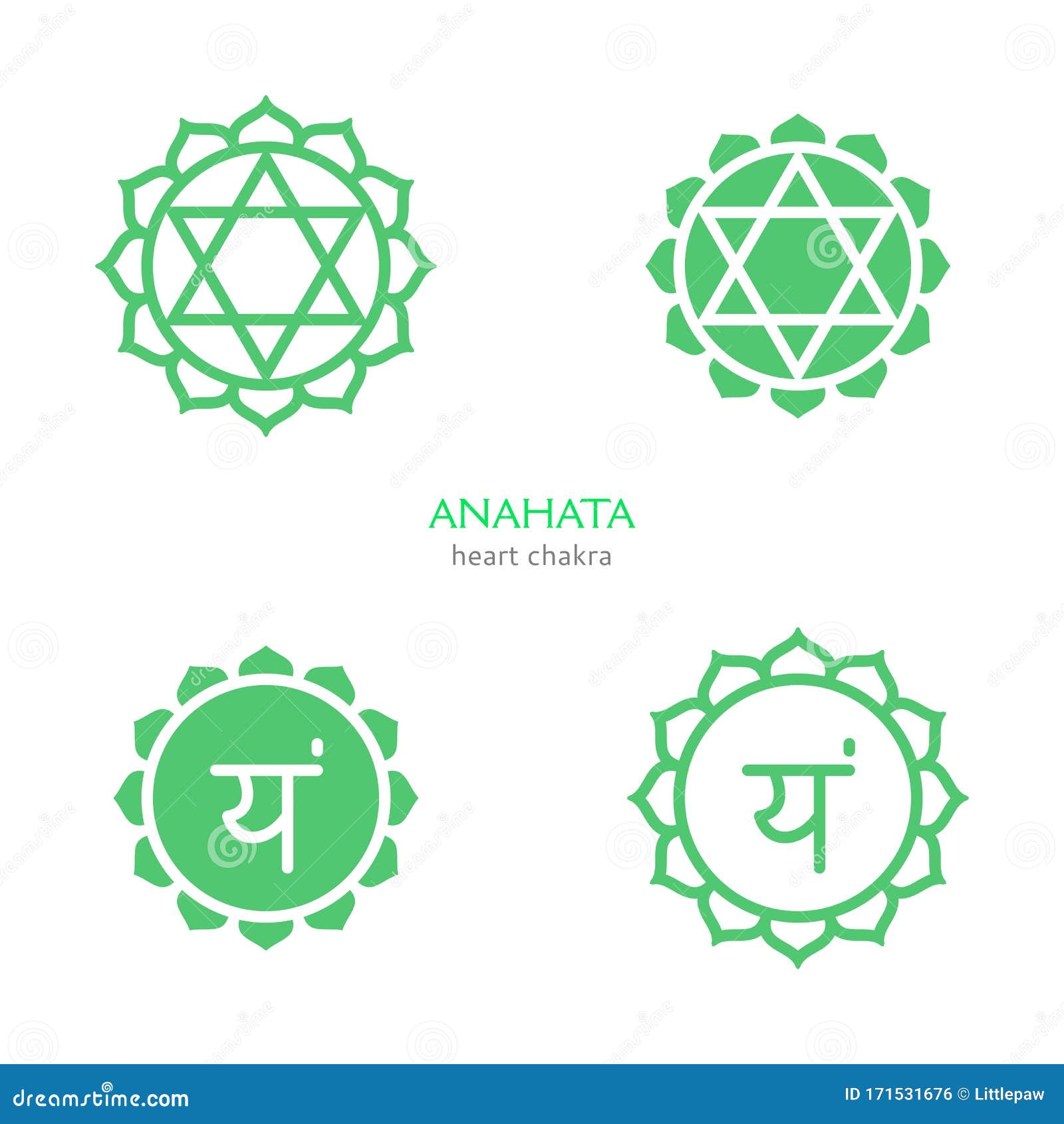 Anahata - Heart Chakra. The Symbol Of The Fourth Chakras. Illustration ...