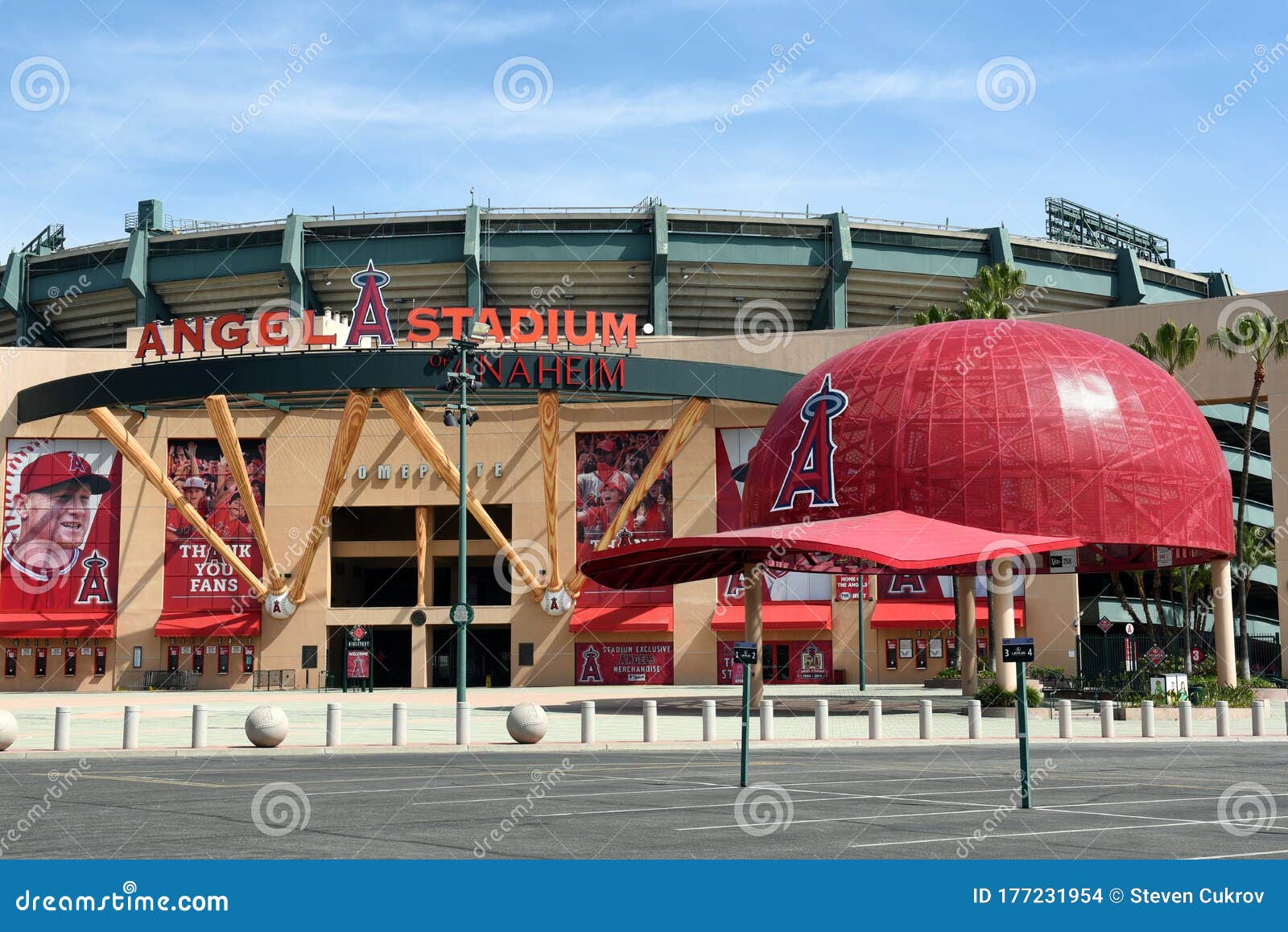 ANAHEIM, CA - FEBRUARY 24, 2017: Angel Stadium of Anaheim Home Plate ...