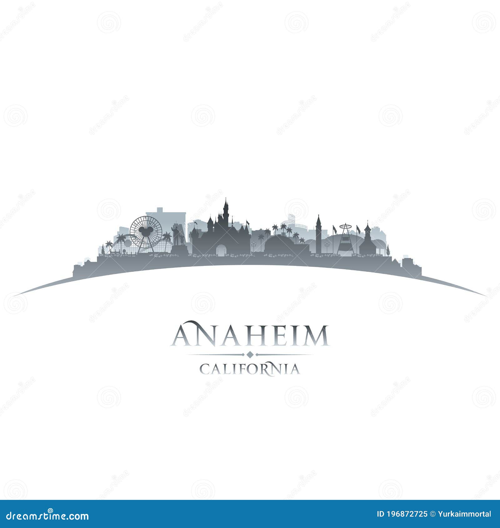 anaheim california city silhouette white background