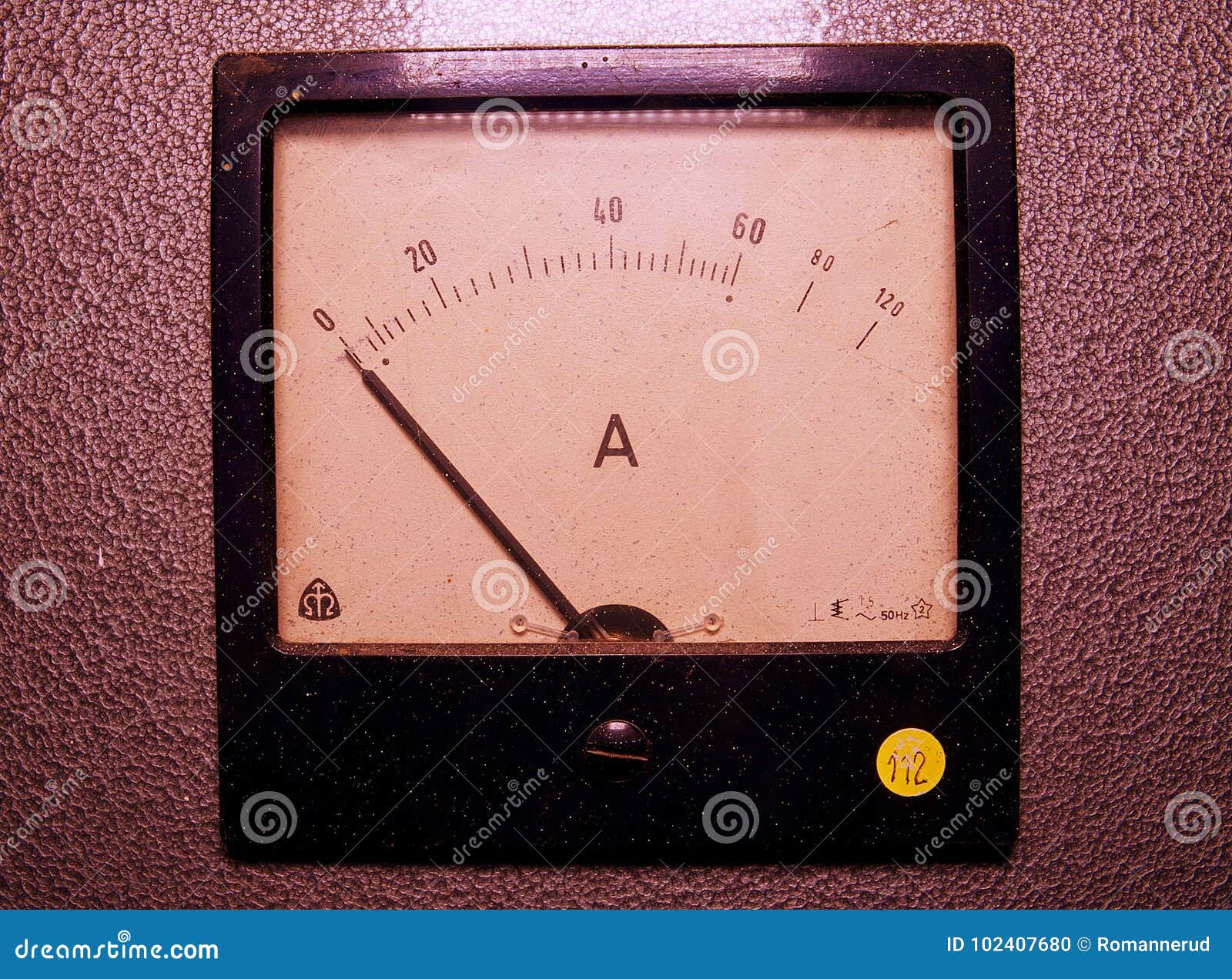analog ampere meter or amp meter. close-up