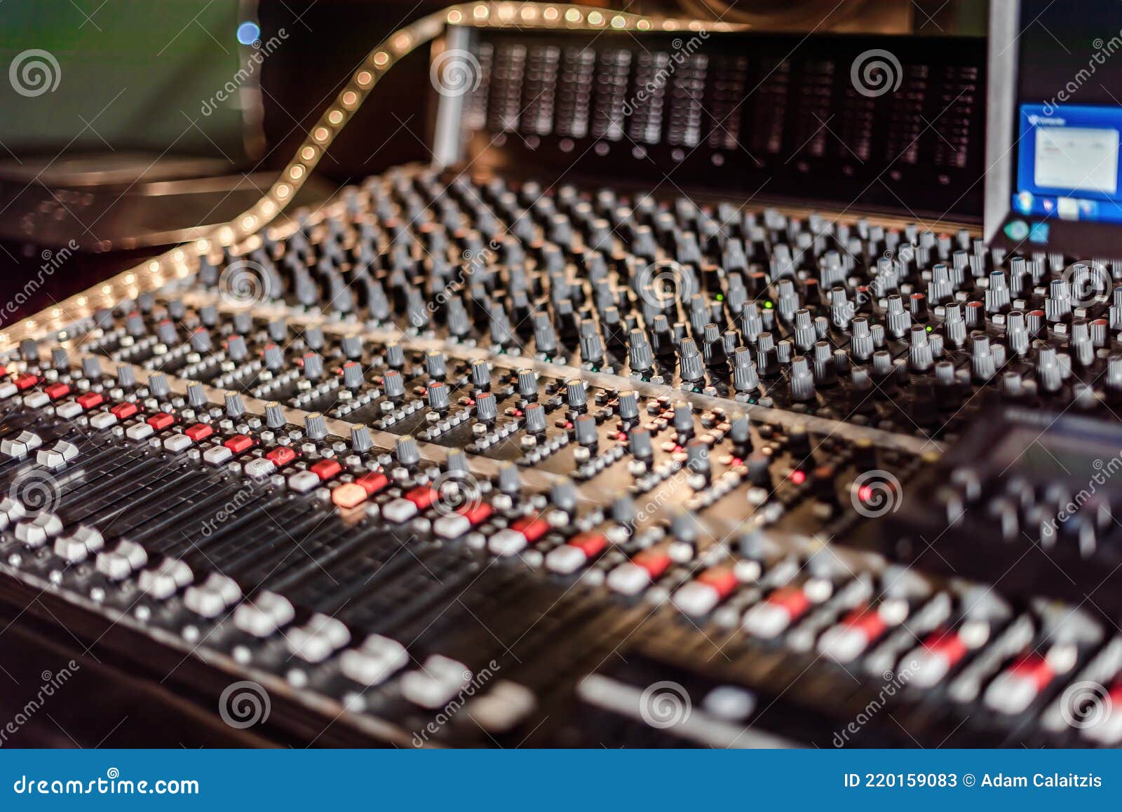 An Analog Audio Mixing Board for Mixing Sound Stock Image Image of