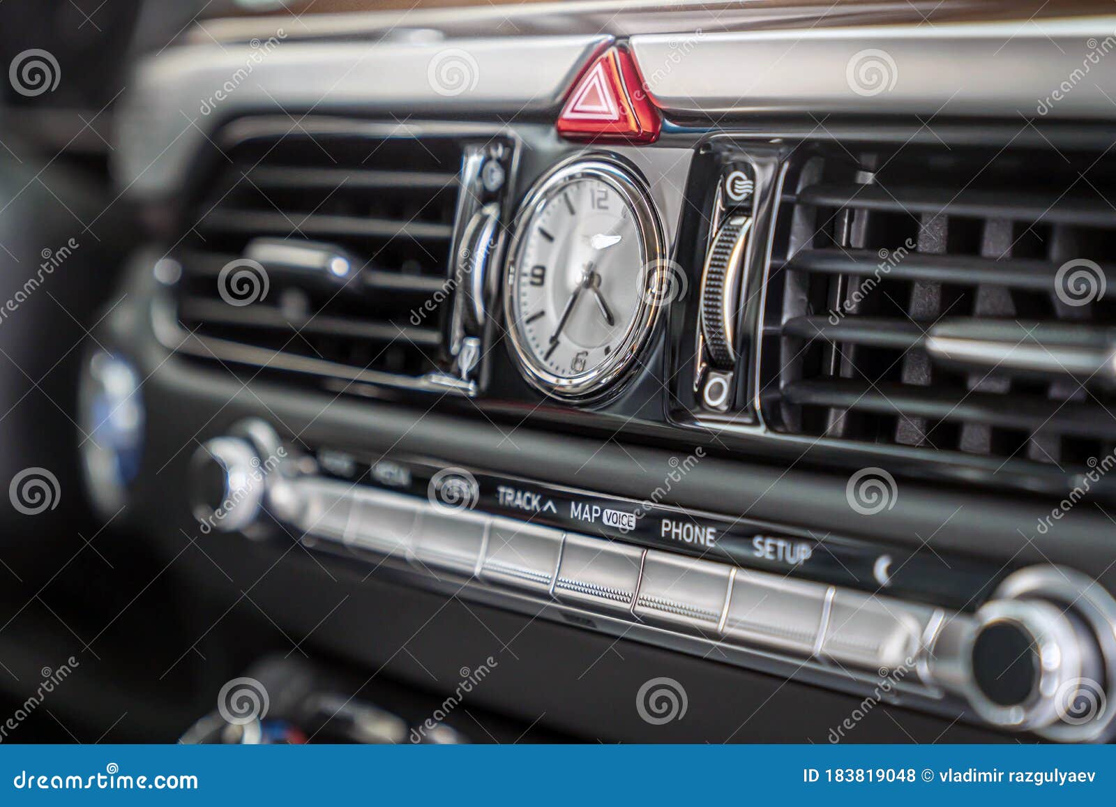 Analog Clock in the Car Interior Stock Photo Image of watch, design 183819048