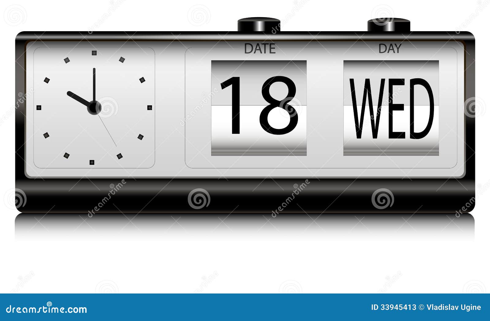 Analog clock stock vector. Illustration of event, blue ...