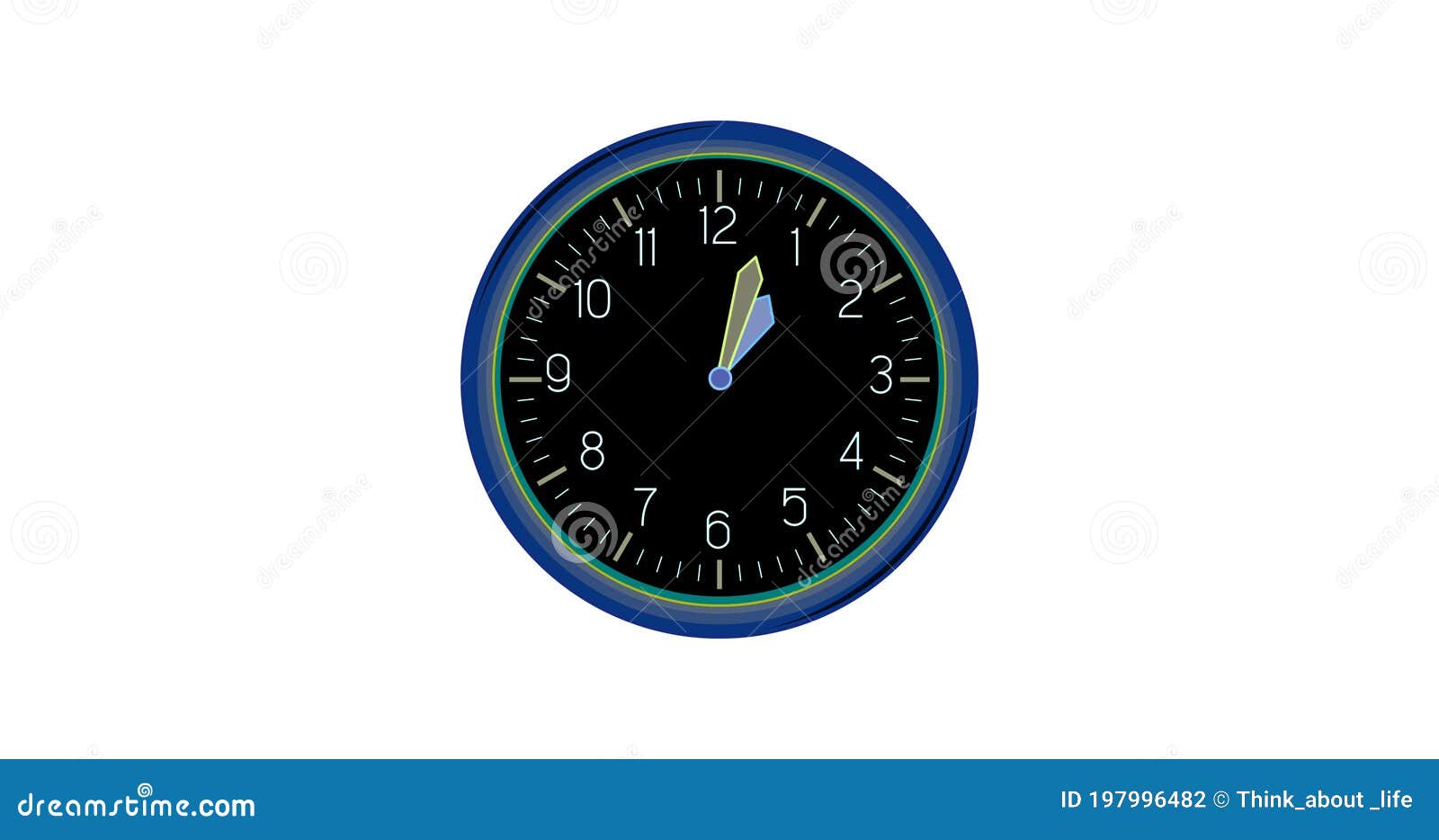 analog clock  on white background | beautiful analog clock over 4k resolution. 2d clock .