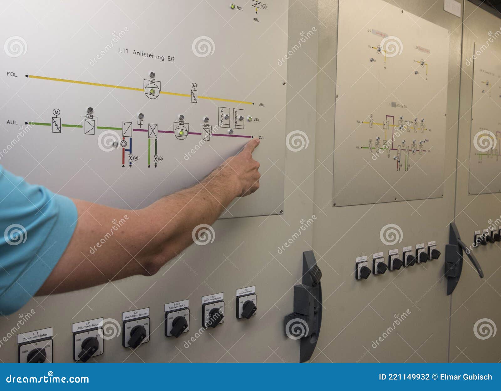 in an analog control room
