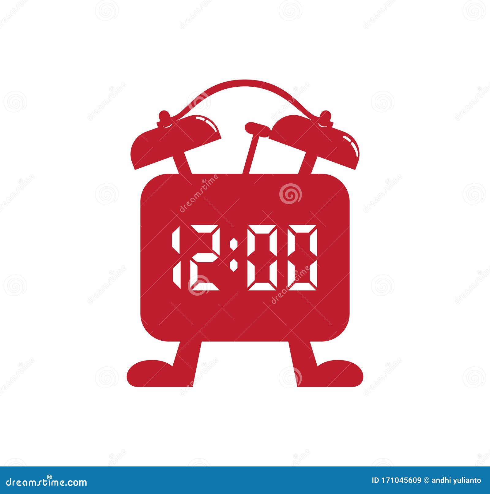 Analog and Digital Alarm Clock Vector Logo Design Illustration Stock