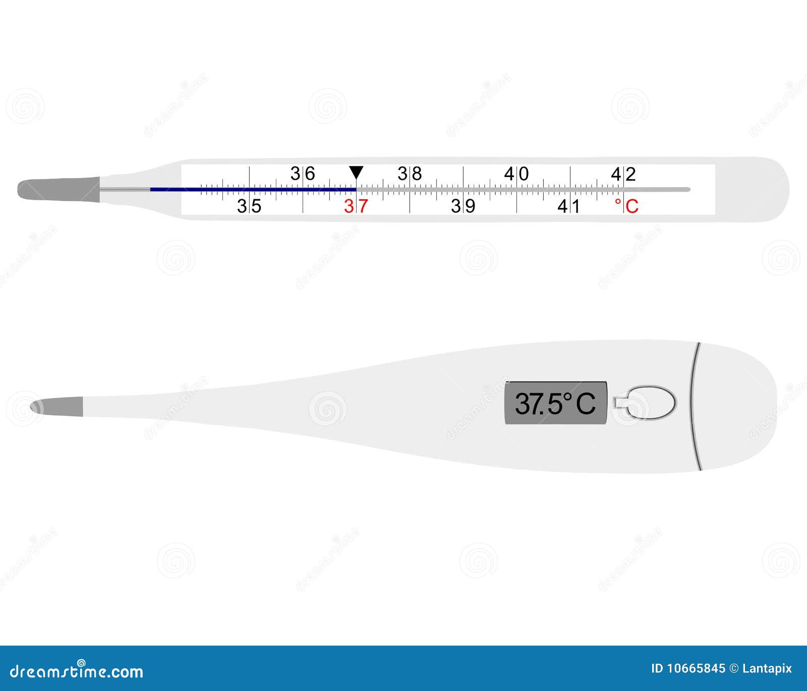 Analog and Digital Clinical Thermometers Stock Vector Illustration of analog, vaccination