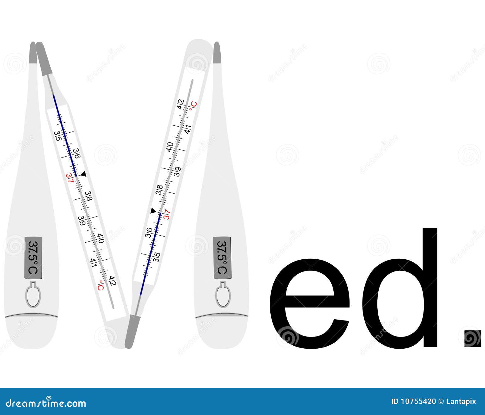 Analog and Digital Clinical Thermometers Stock Vector Illustration of
