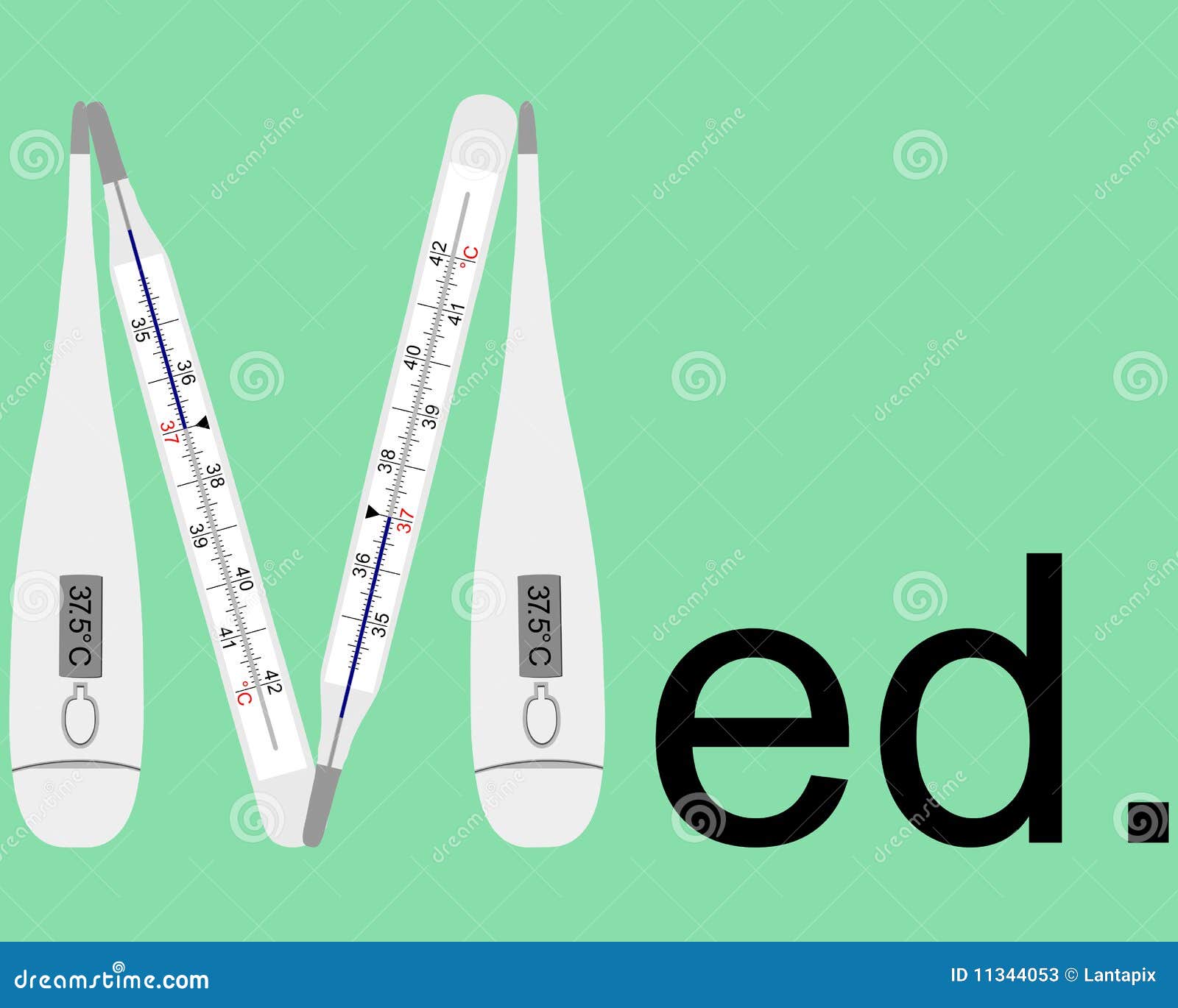 Analog and Digital Clinical Thermometers Stock Vector Illustration of