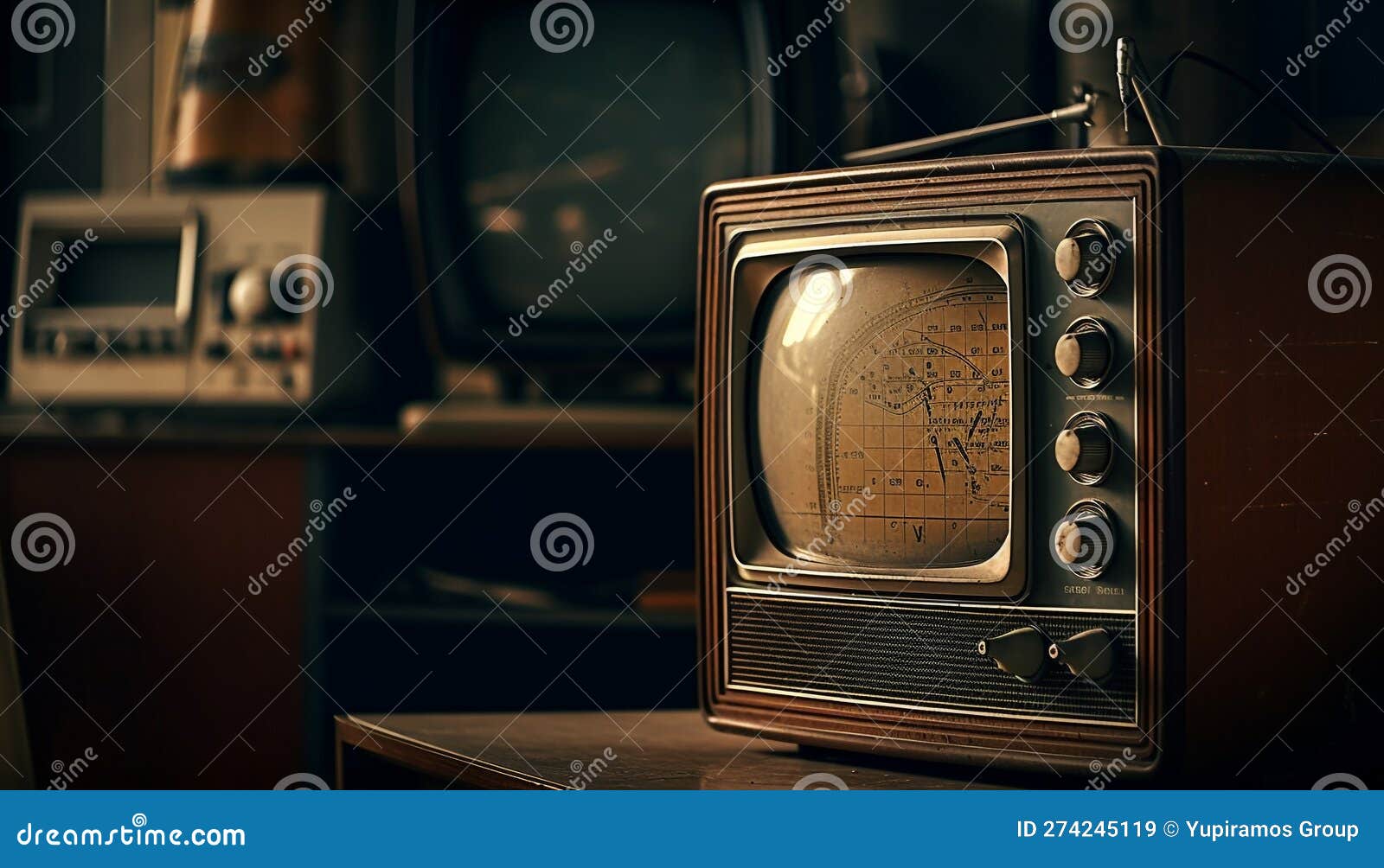 Analog Radio Tuner Brings Nostalgia To Room Generated by AI Stock