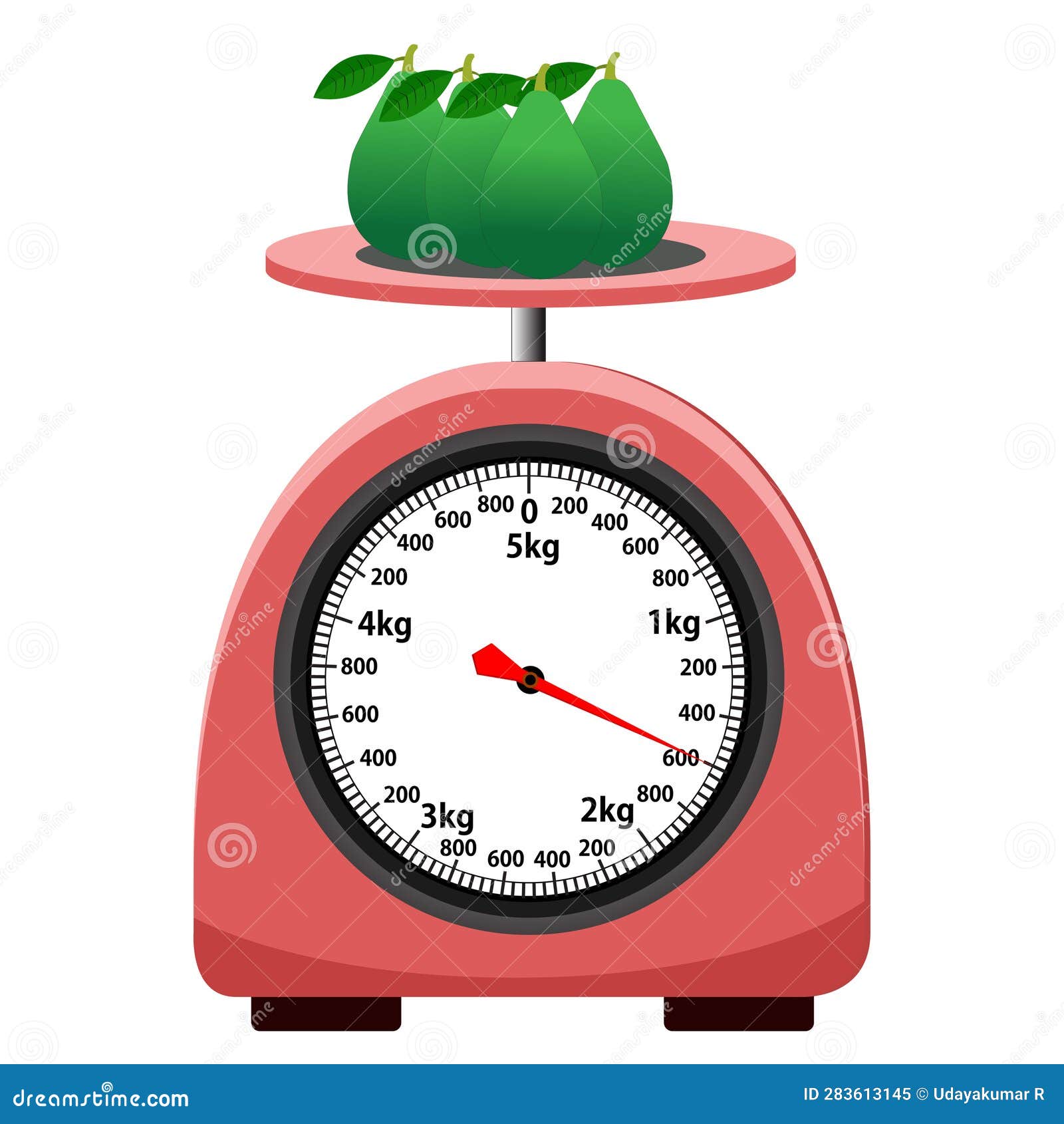 Analog Scale. Weight Scale. Isolated on White Background. Simple