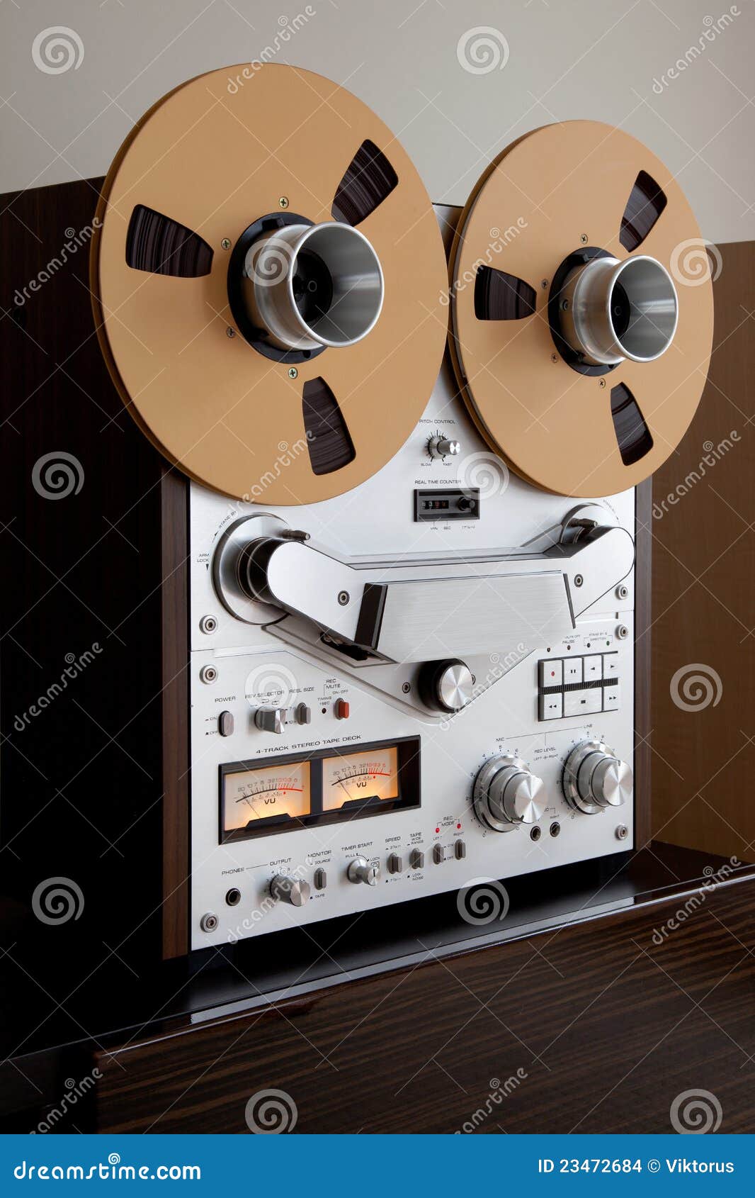 Analog Stereo Open Reel Tape Deck Recorder Stock Photo - Image of