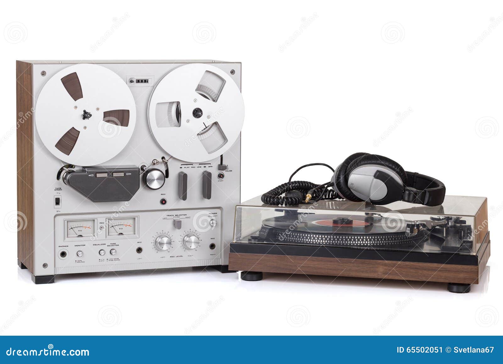 Analog Stereo Reel Tape Recorder Player Stock Image Image of steel, precision 65502051