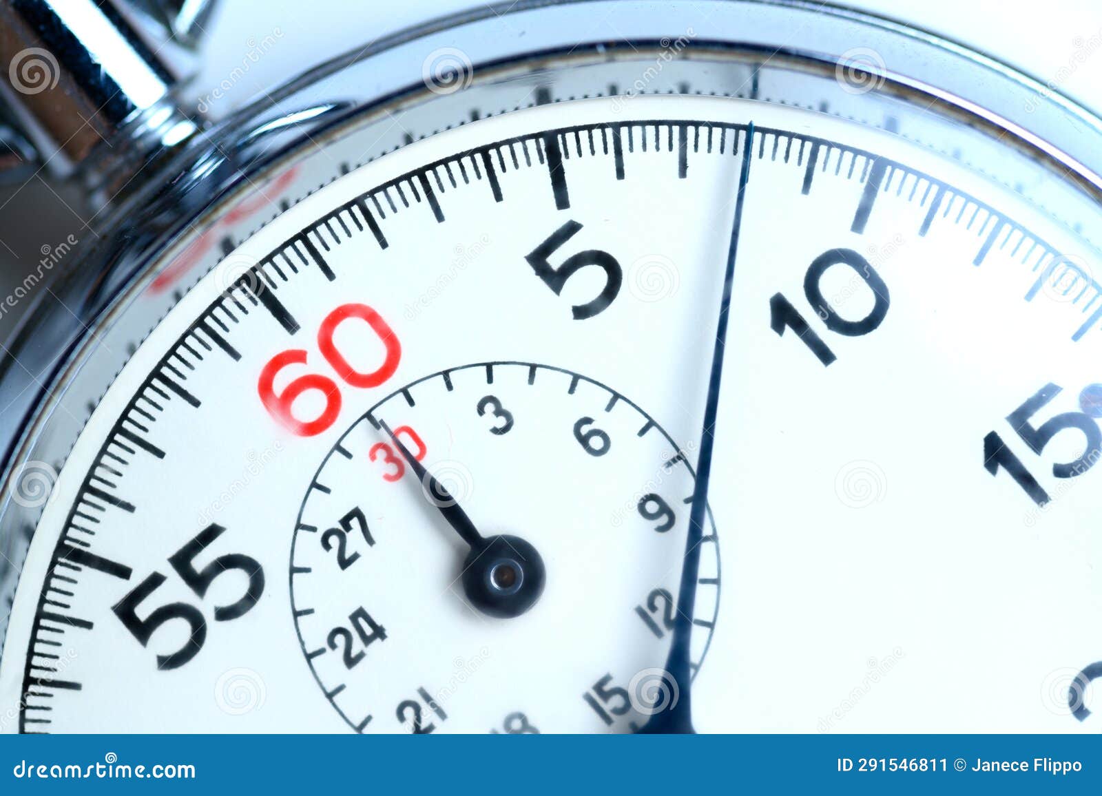 Analog Stopwatch Dial on White Background Stock Image Image of