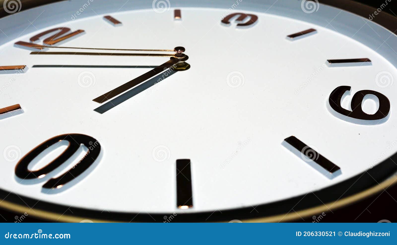 Analog Face Clock in Time 9:00 Stock Video - Video of countdown, background: 206330521