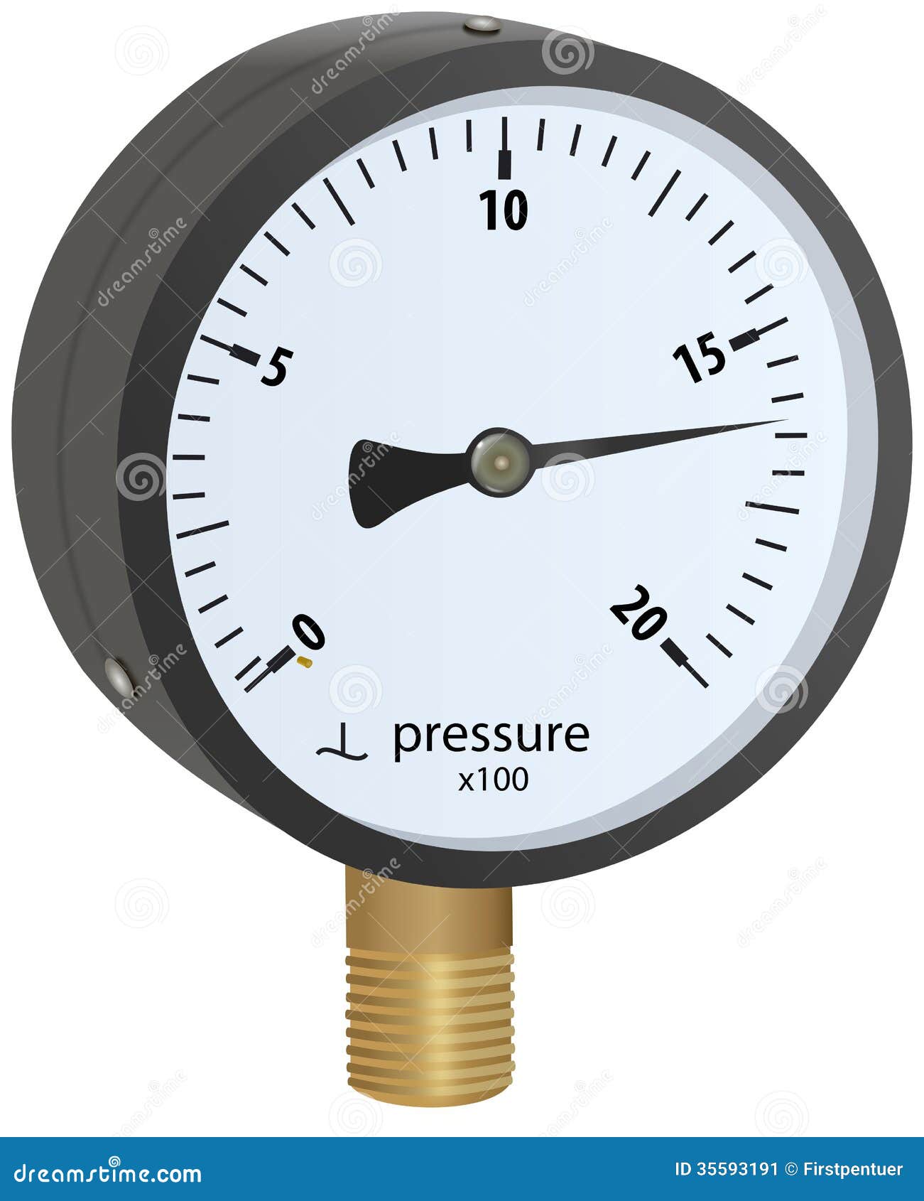 Analoge metaalmanometer stock illustratie. Illustration of apparaat
