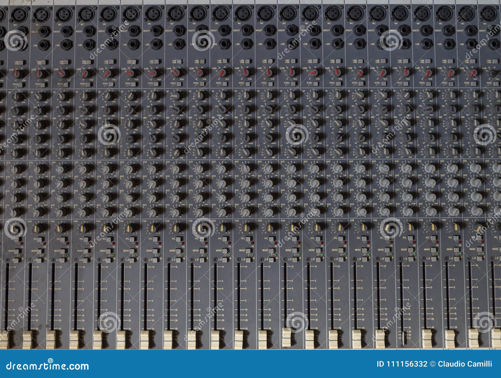 Front Mixer  Panel  With Many Cursor Stock Photo Image of 