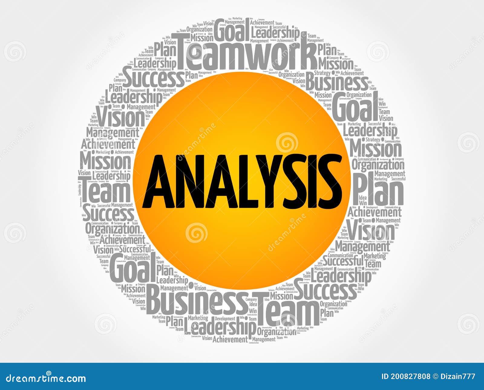 Analysis circle word cloud stock photo. Image of direction 200827808