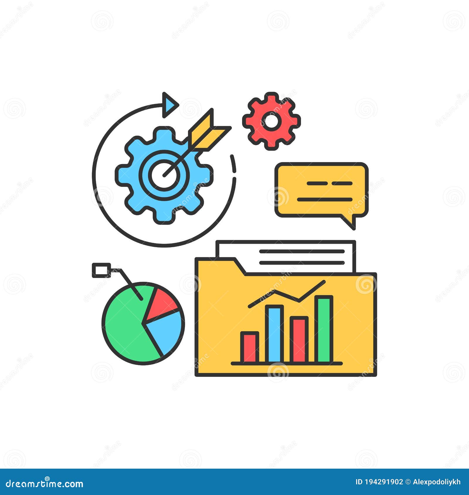 Analysis Color Line Icon. Analytics and Graph, Chart. Sign for  Page
