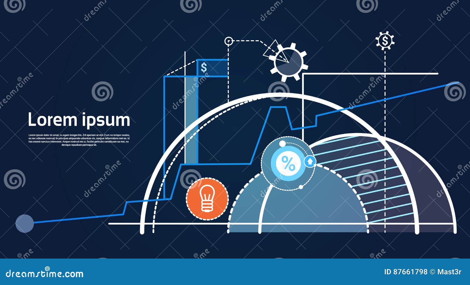 Analysis Finance Graph Financial Business Chart Flat Vector Illustration