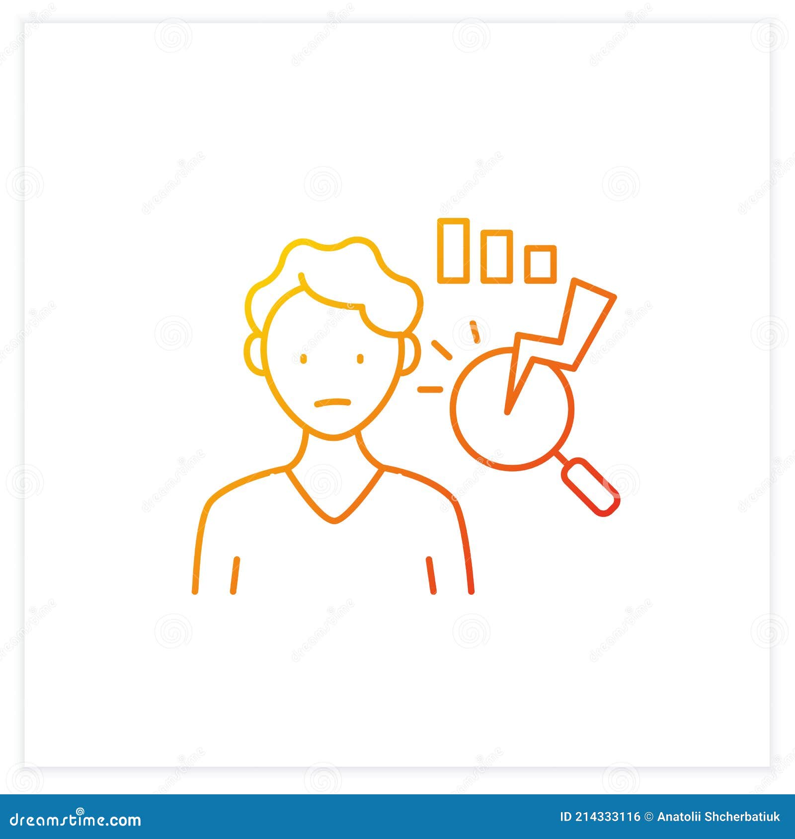 Analysis paralysis flat icon Royalty Free Vector Image