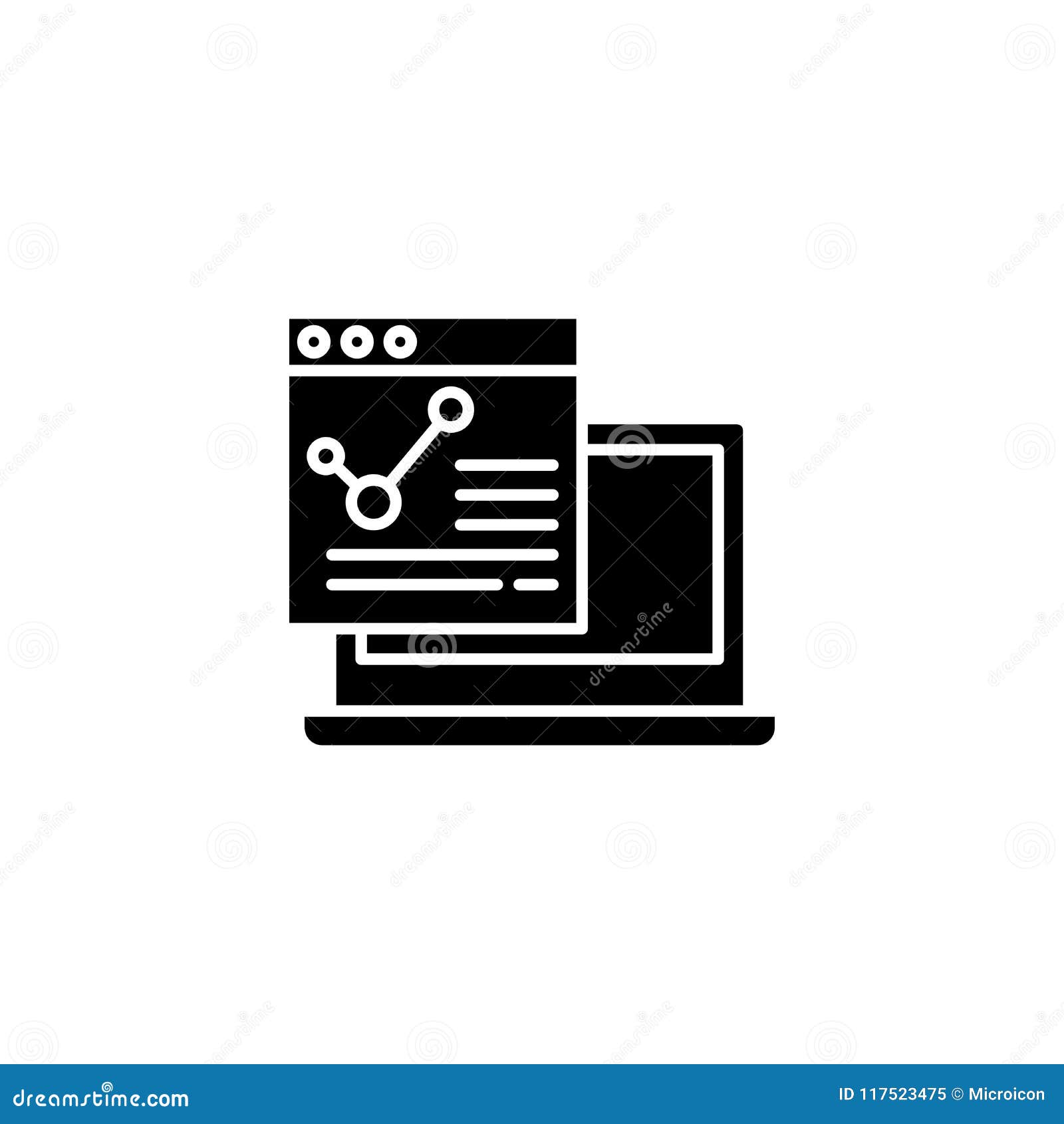 analytical data black icon concept. analytical data flat  , sign, .