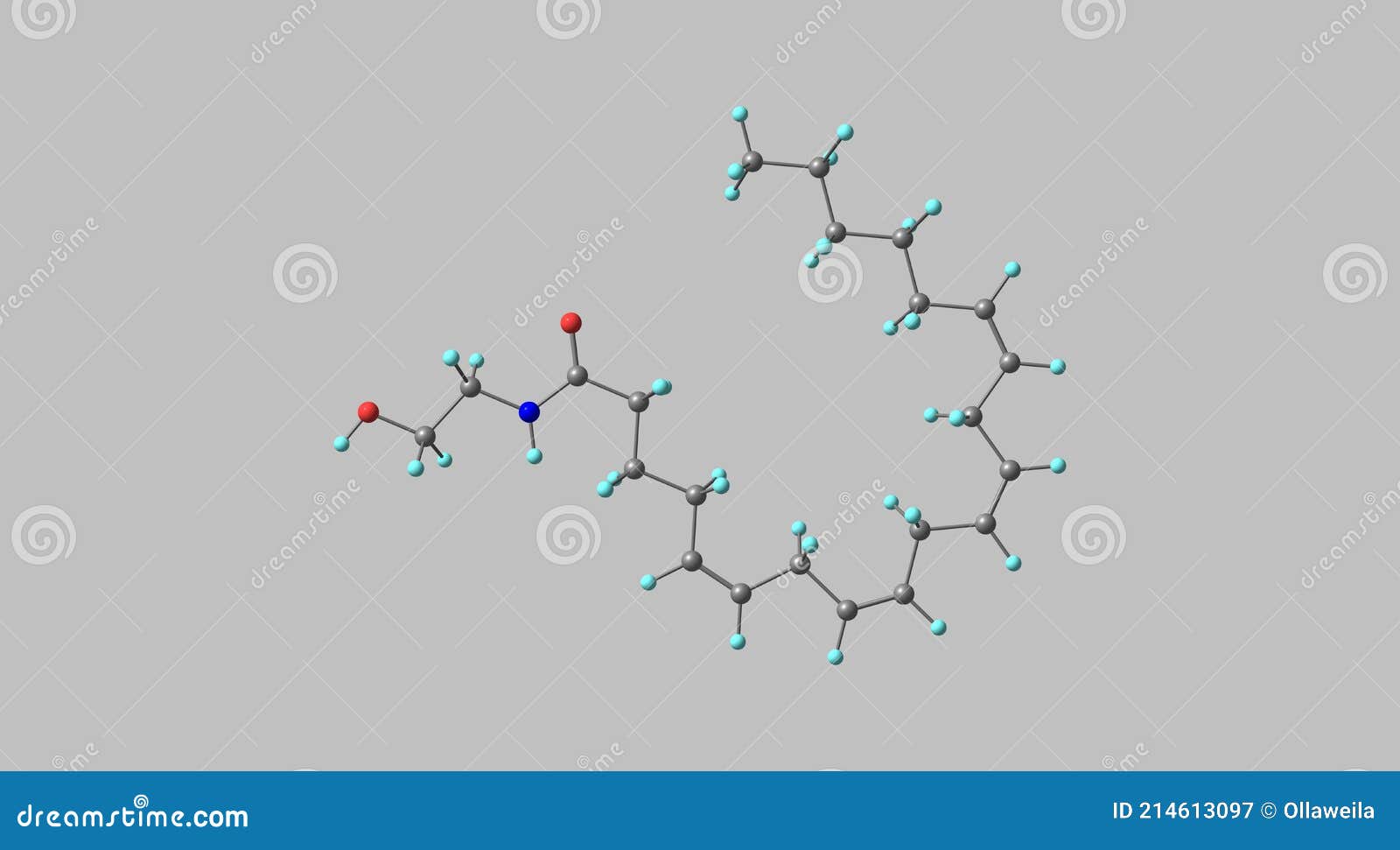anandamide molecular structure  on grey