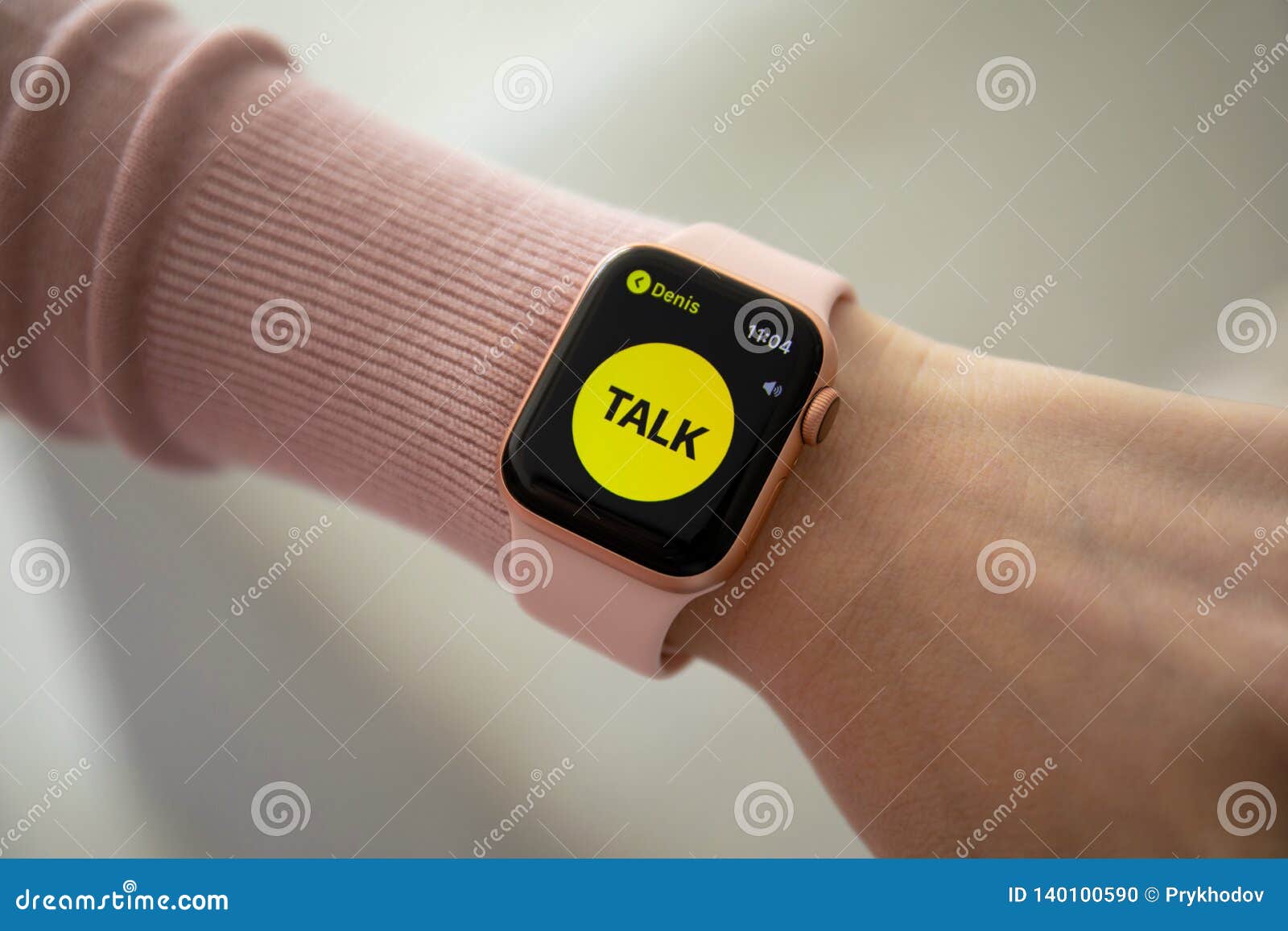 Woman Hand with Apple Watch Series 4 with App Walkie-Talkie Editorial Image - Image of message
