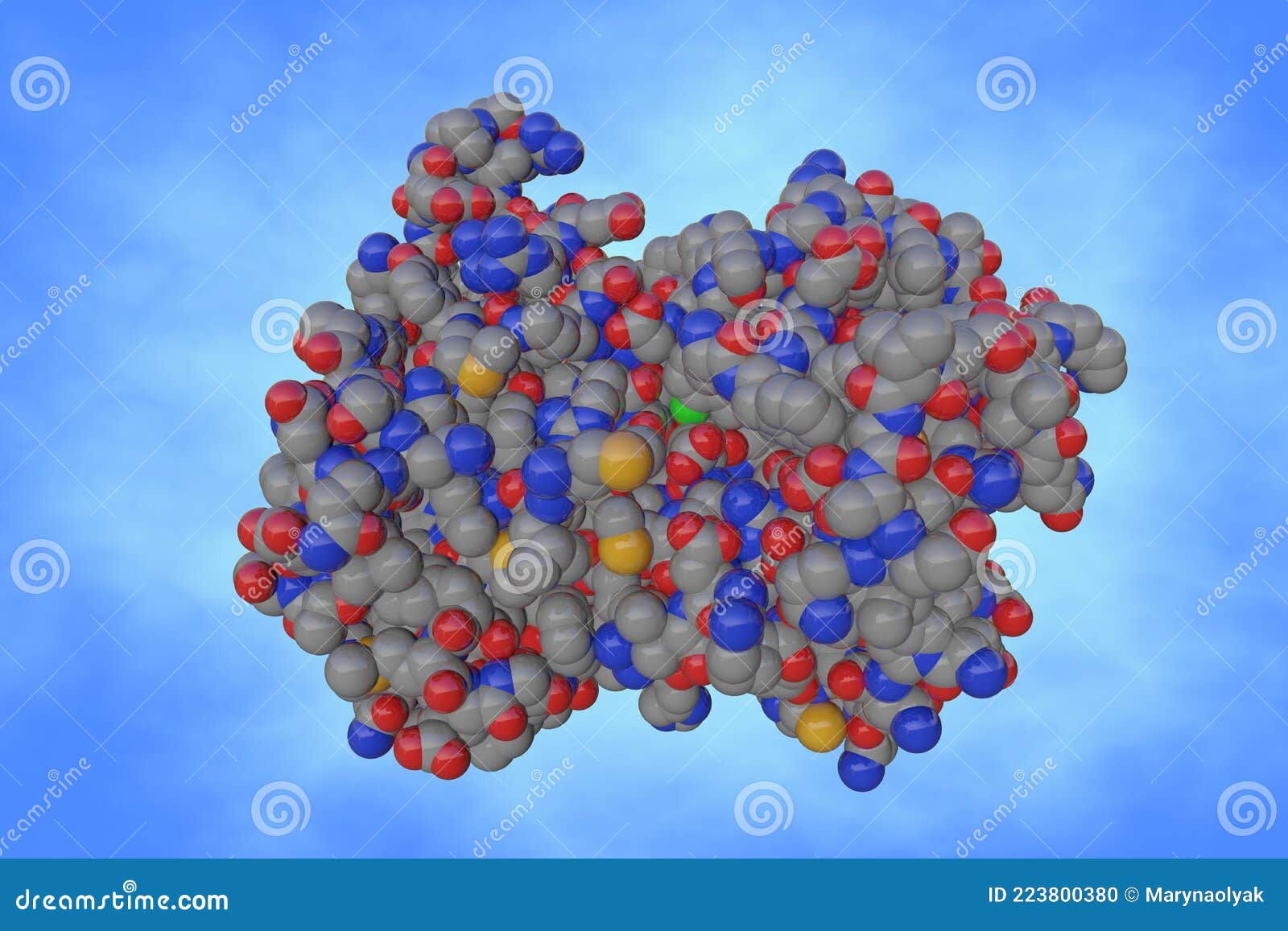 anaplastic lymphoma kinase in complex with crizotinib. atoms are showh as color-coded spheres: carbon (gray), oxygen