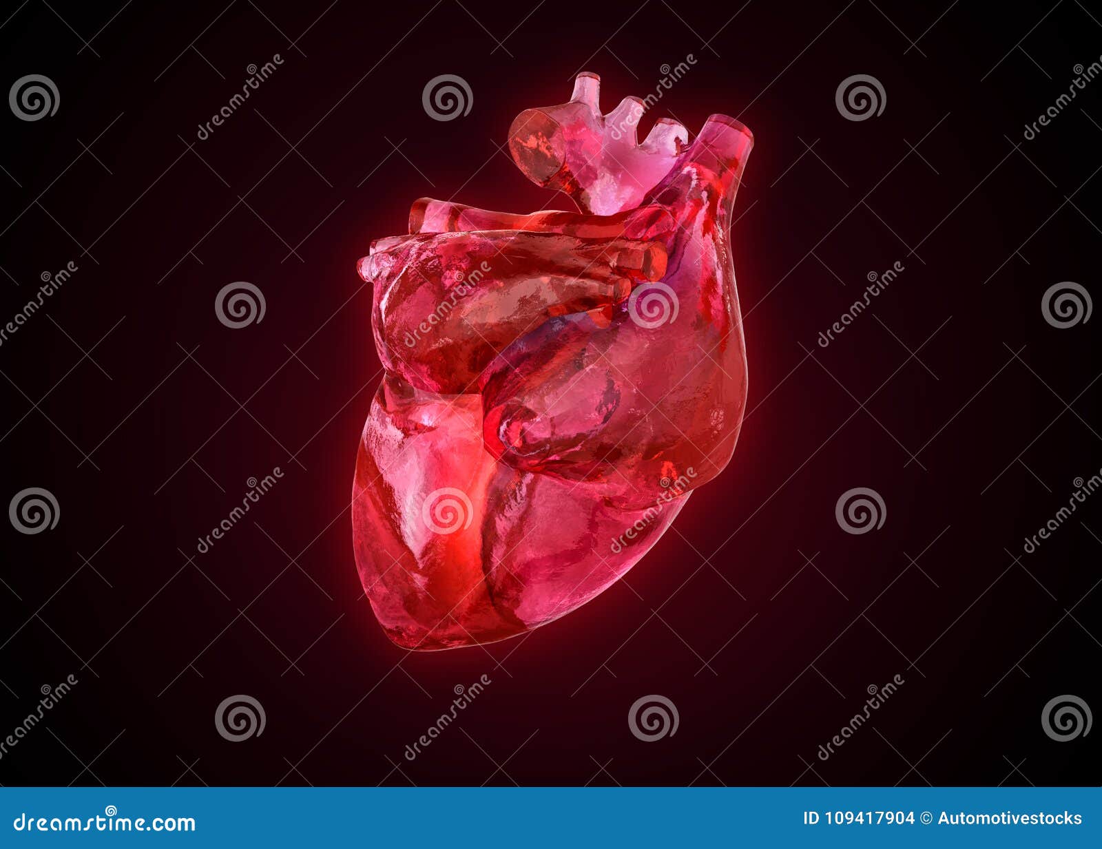 anatomical human heart as gemstone,