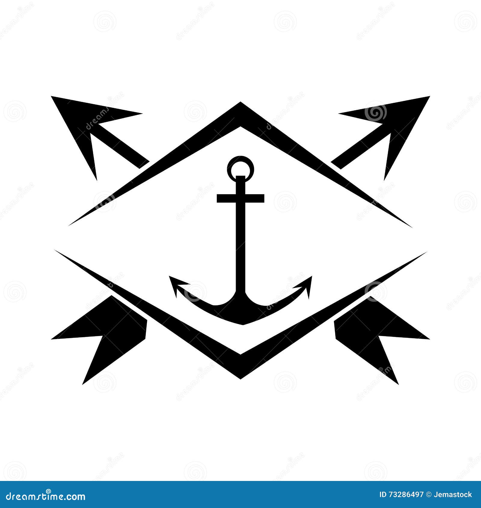 Anchor and arrows stock illustration. Illustration of marine 73286497