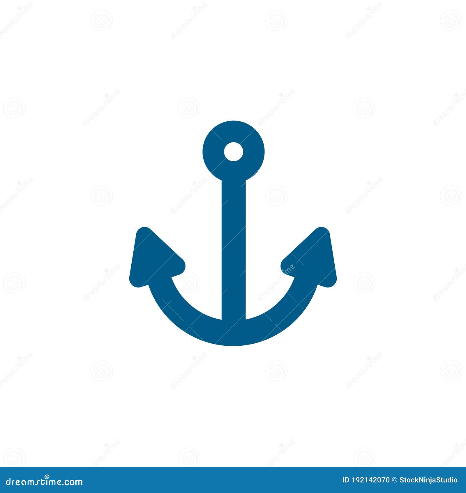 Anchor Blue Icon on White Background. Blue Flat Style Vector