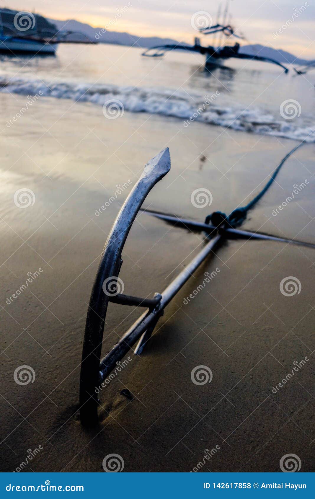 anchor and a boat