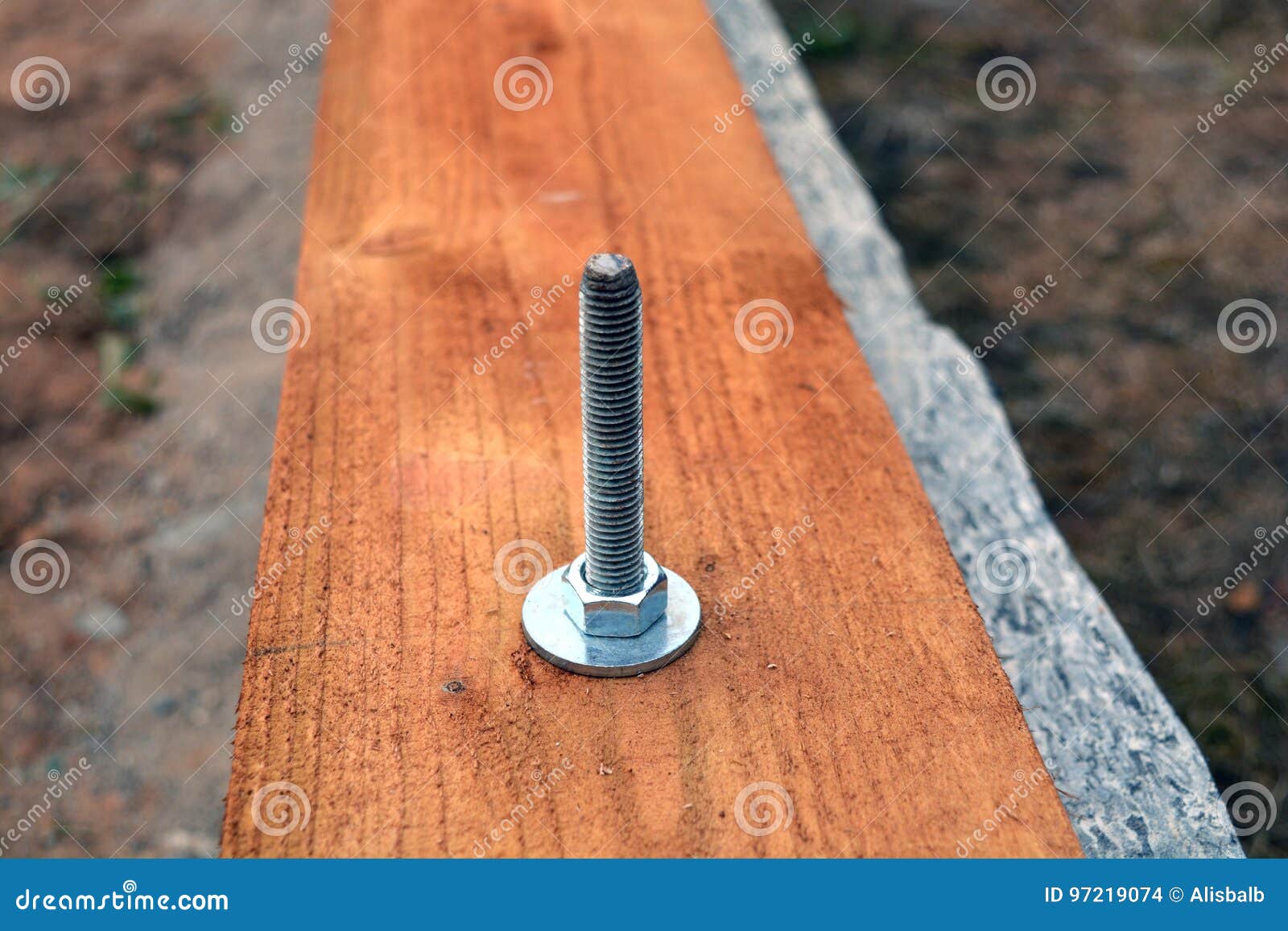 Anchor with Bolt on New House Foundation Stock Photo Image of