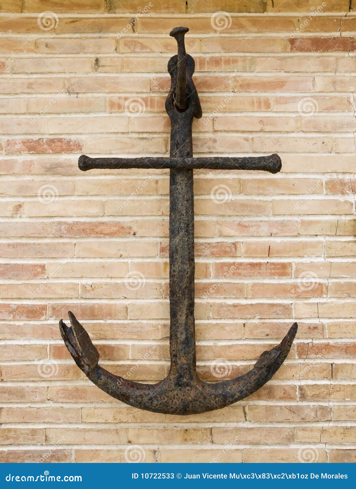 Anchor on a brick wall stock image. Image of tool, wall 10722533