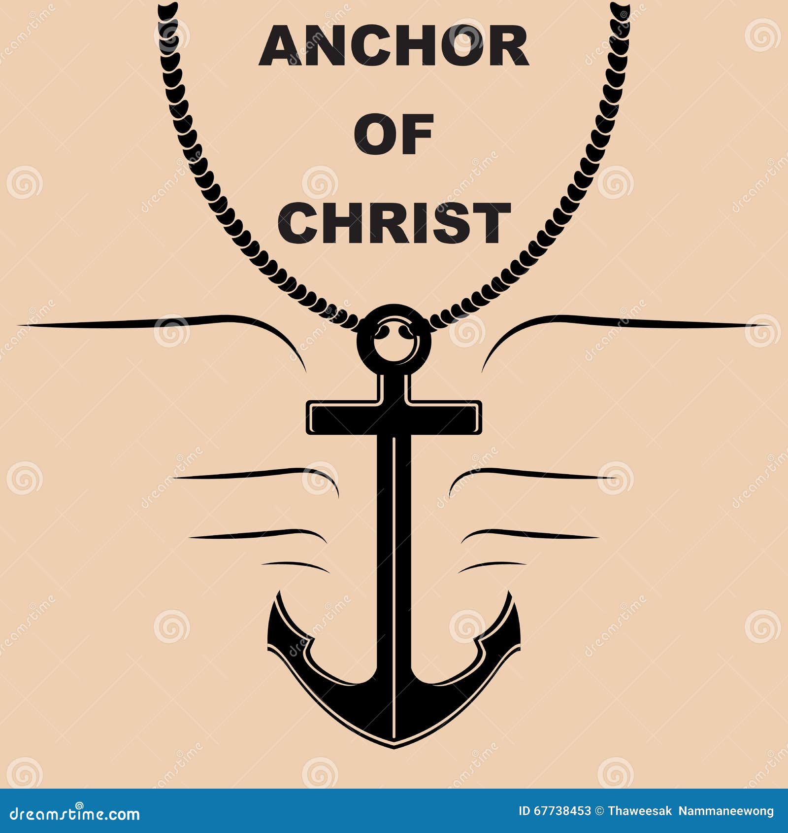 Anchor of Christ Necklace stock vector. Illustration of christian