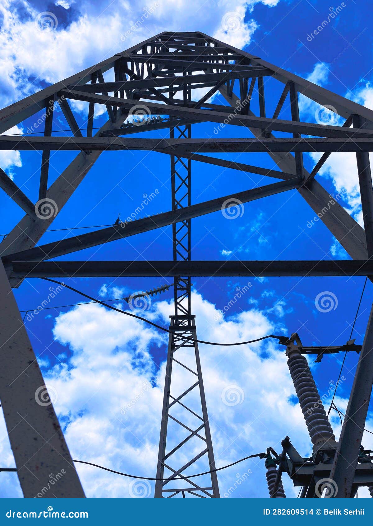 Anchor electric pole stock photo. Image of electrical 282609514