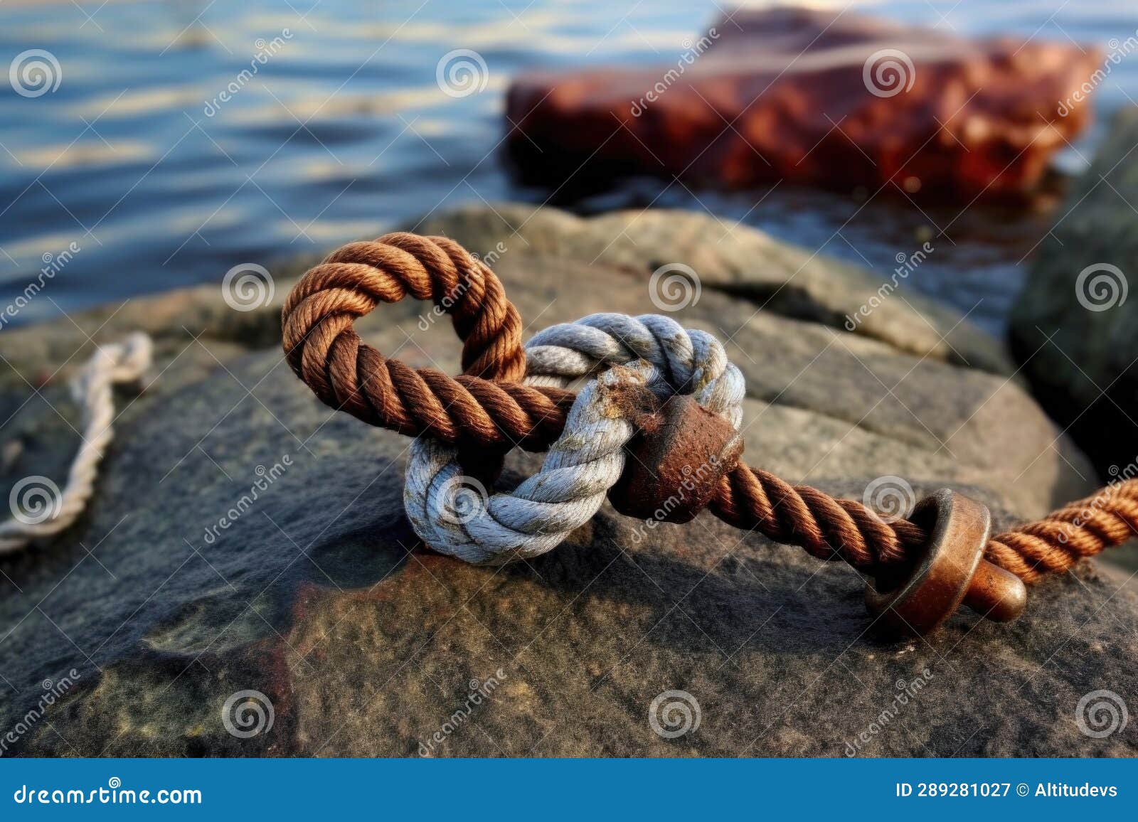 Anchor Hitch Knot for Attaching a Rope To an Anchor Stock Image Image