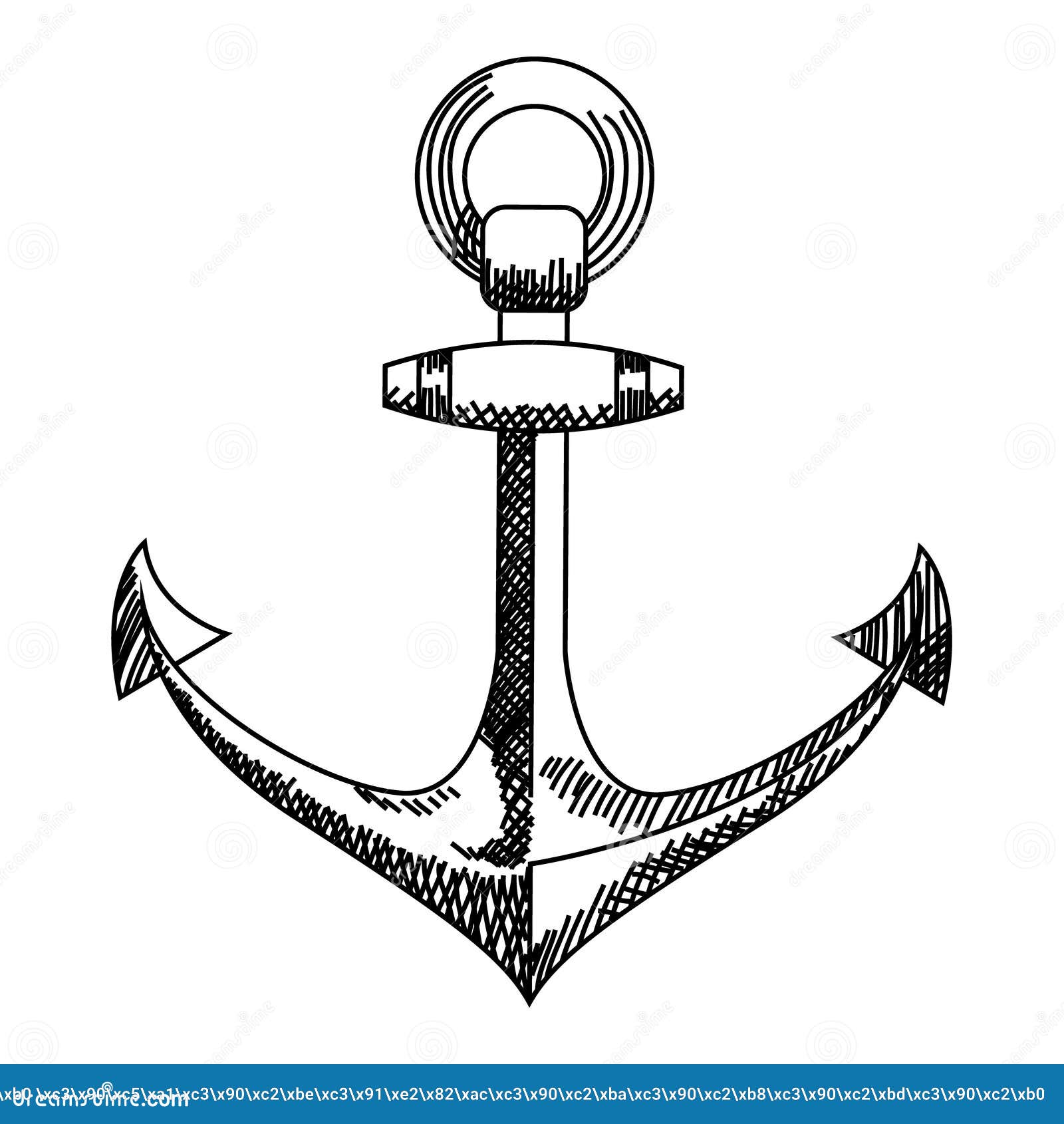 Anchor Icon. Nautical Vector Isolated White, Black Stock Vector - Image ...