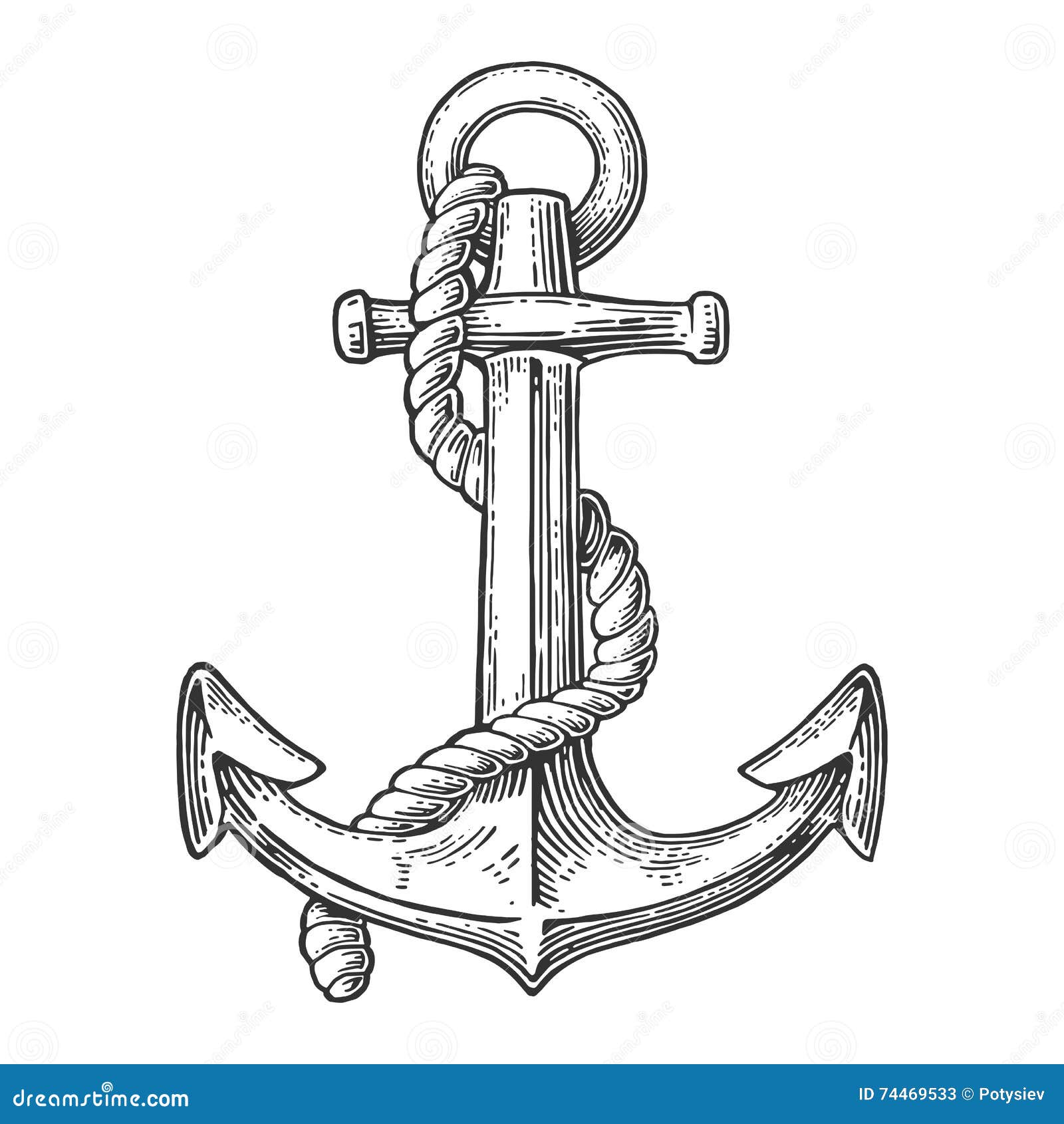 Anchor Isolated on White Background. Stock Vector - Illustration of ...