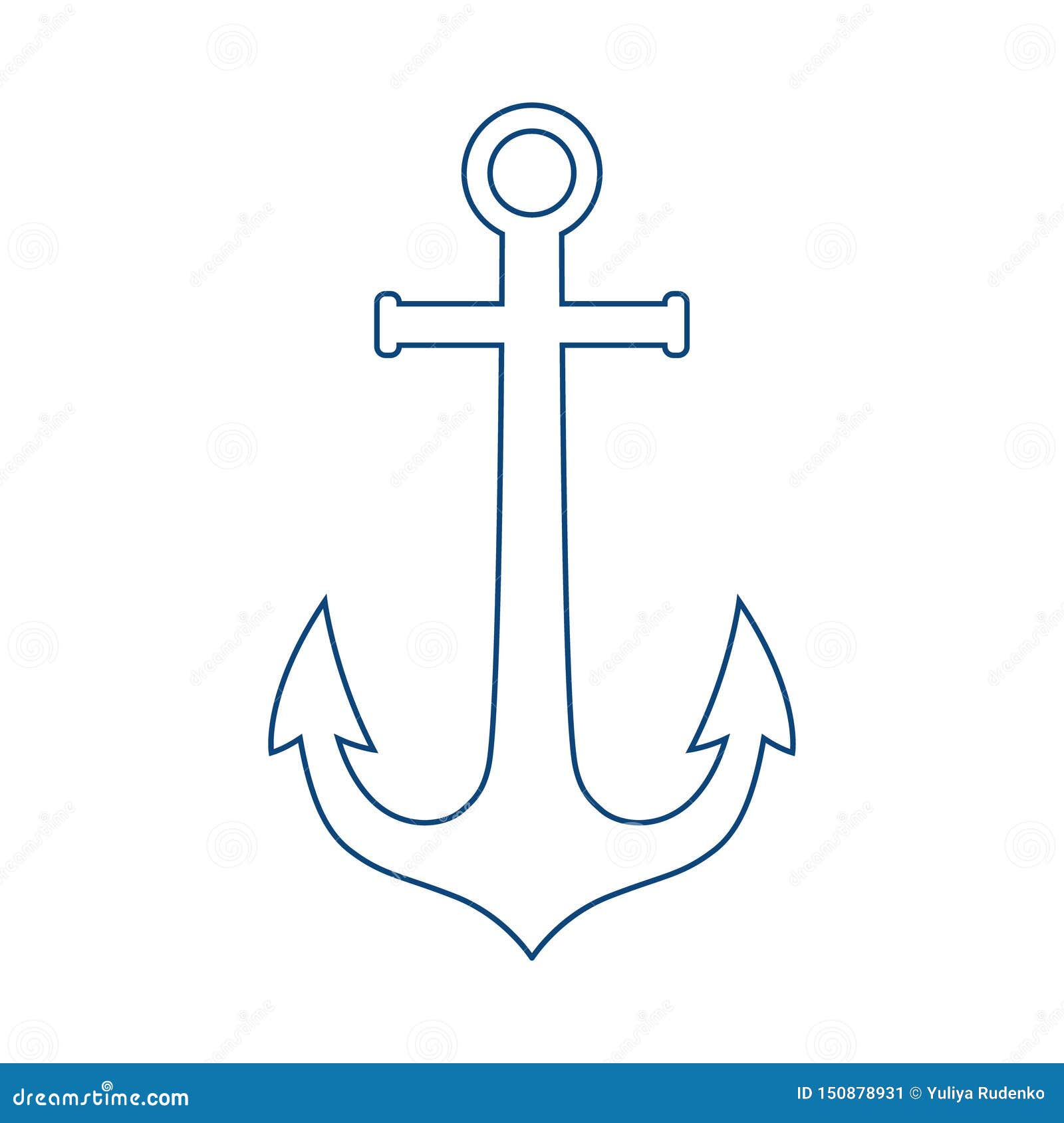 Anchor Line Icon, Outline Vector Sign, Linear Pictogram Isolated